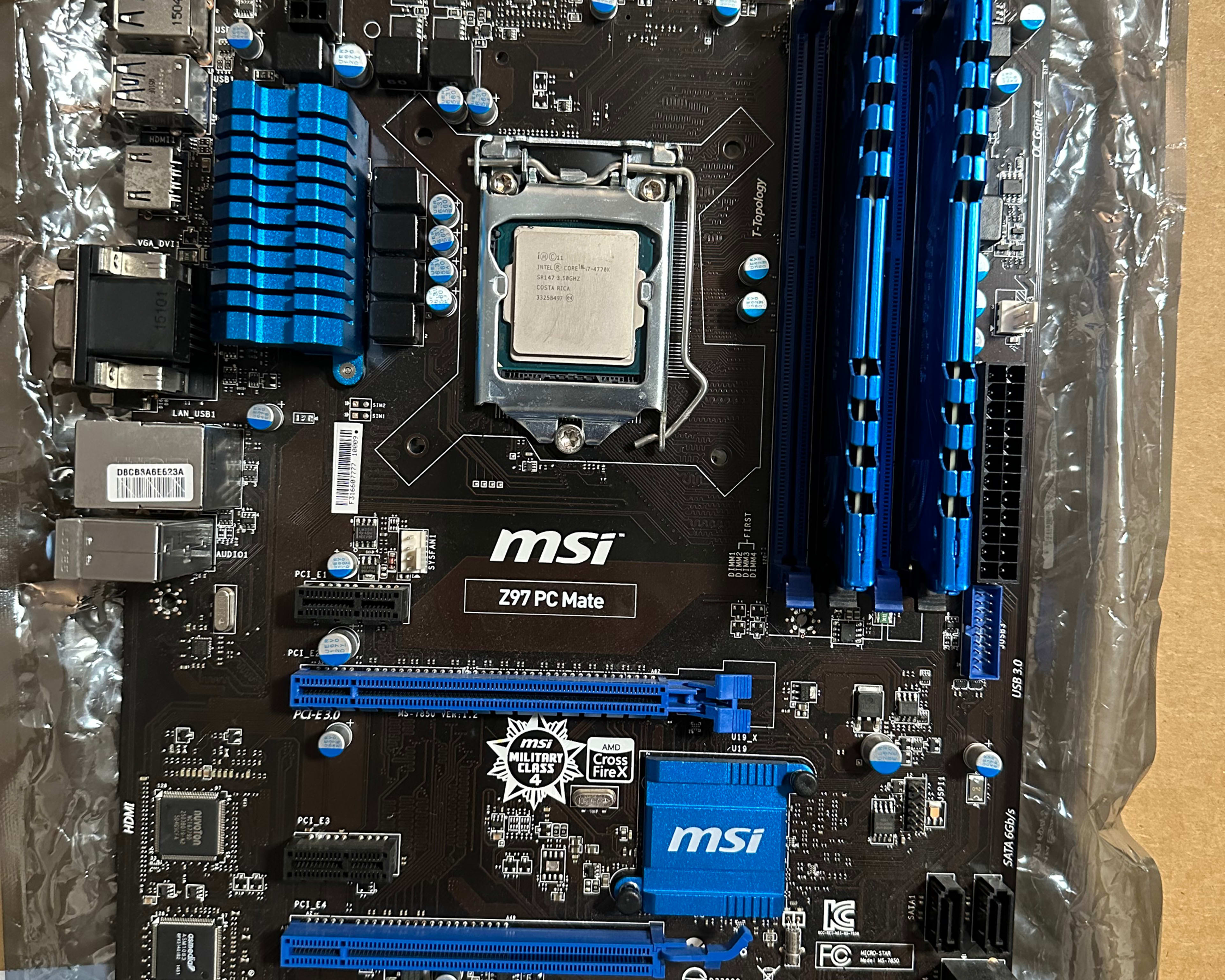 Intel i7-4770k 3.5GHz cpu/ combo