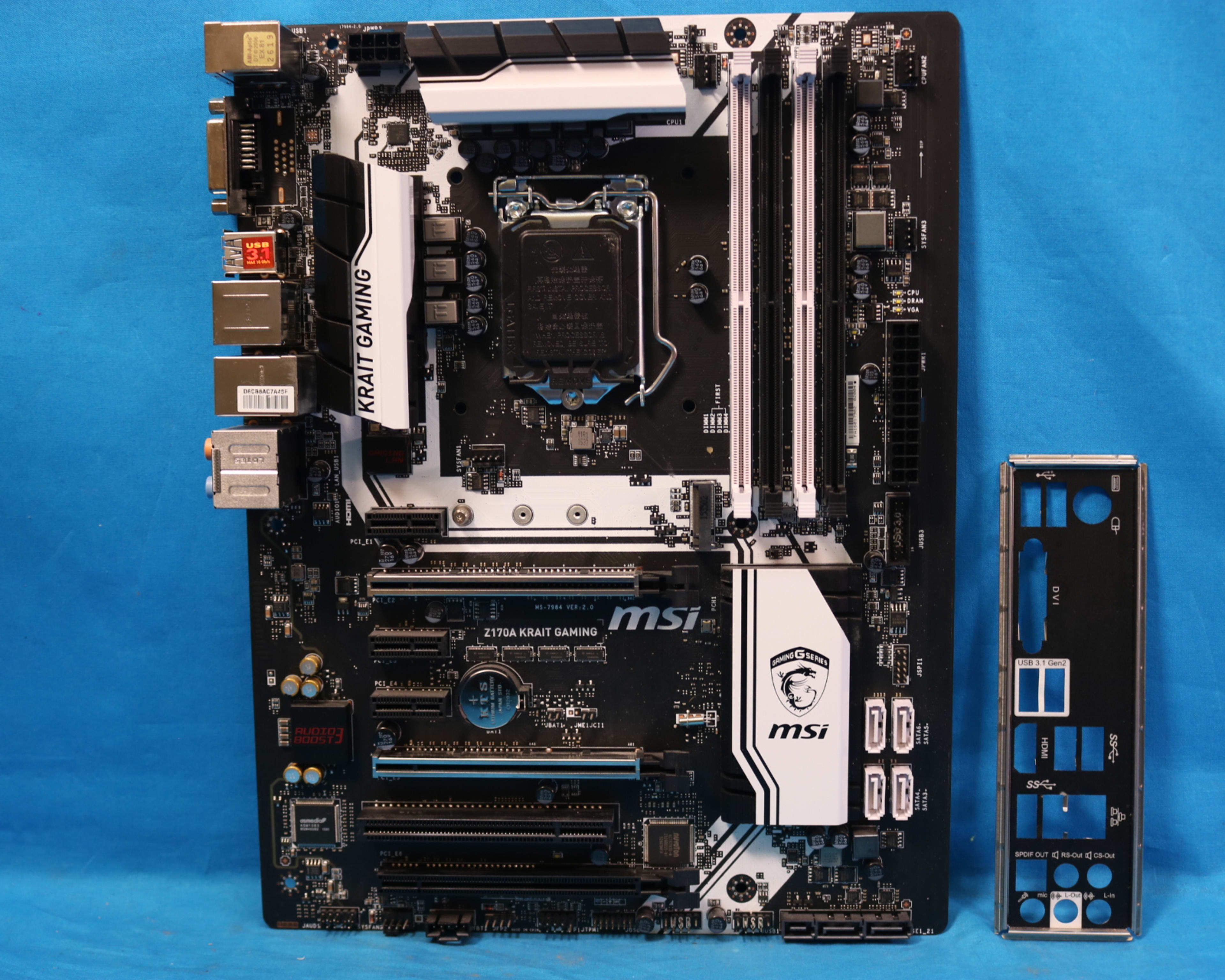 MSI Z170A Krait Gaming Intel LGA1151/Socket H4 DDR4 ATX Desktop Motherboard & I/O - 4150870469