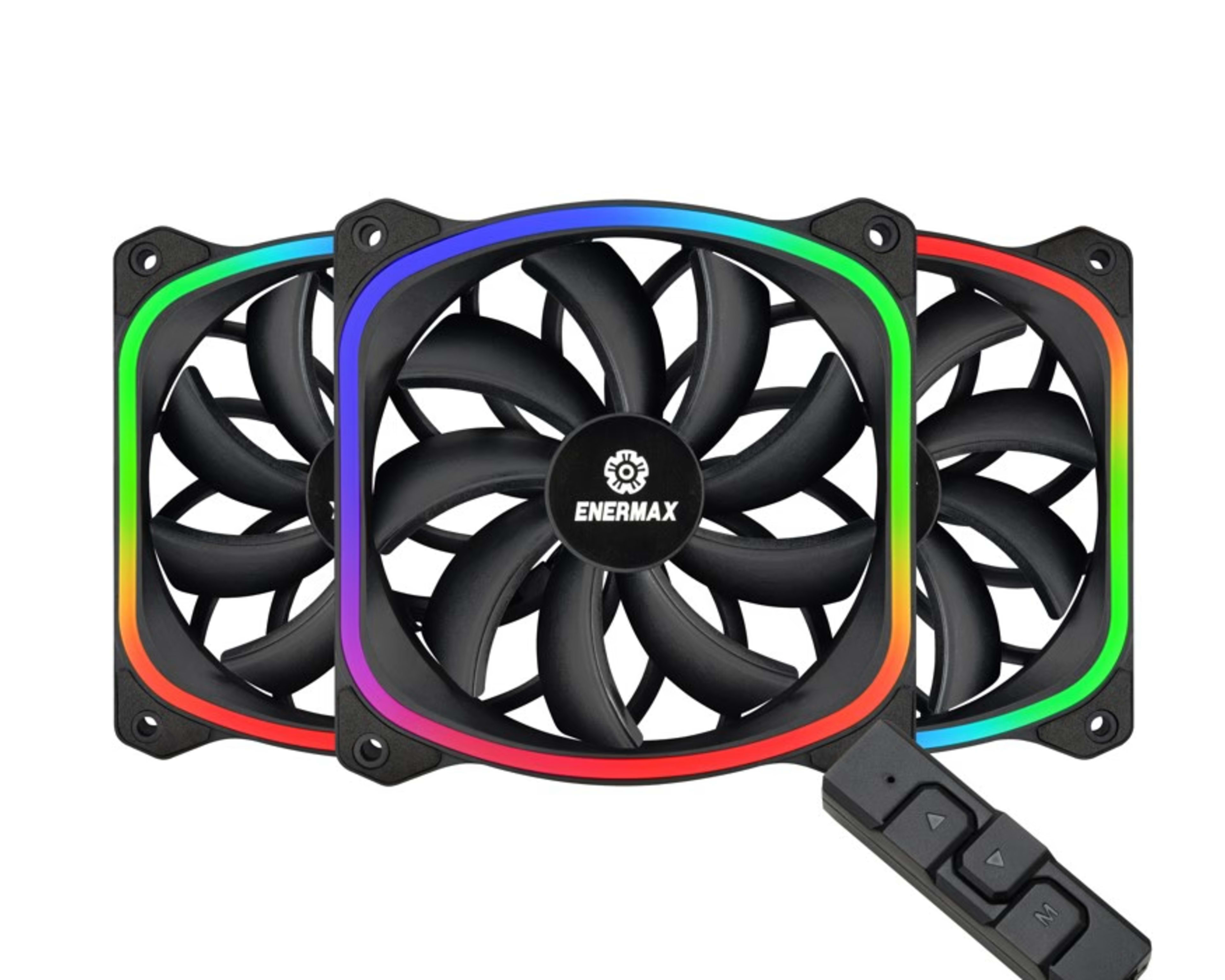 Enermax SquA RGB aRGB 120MM PWM Fan - Black (3-Pack)