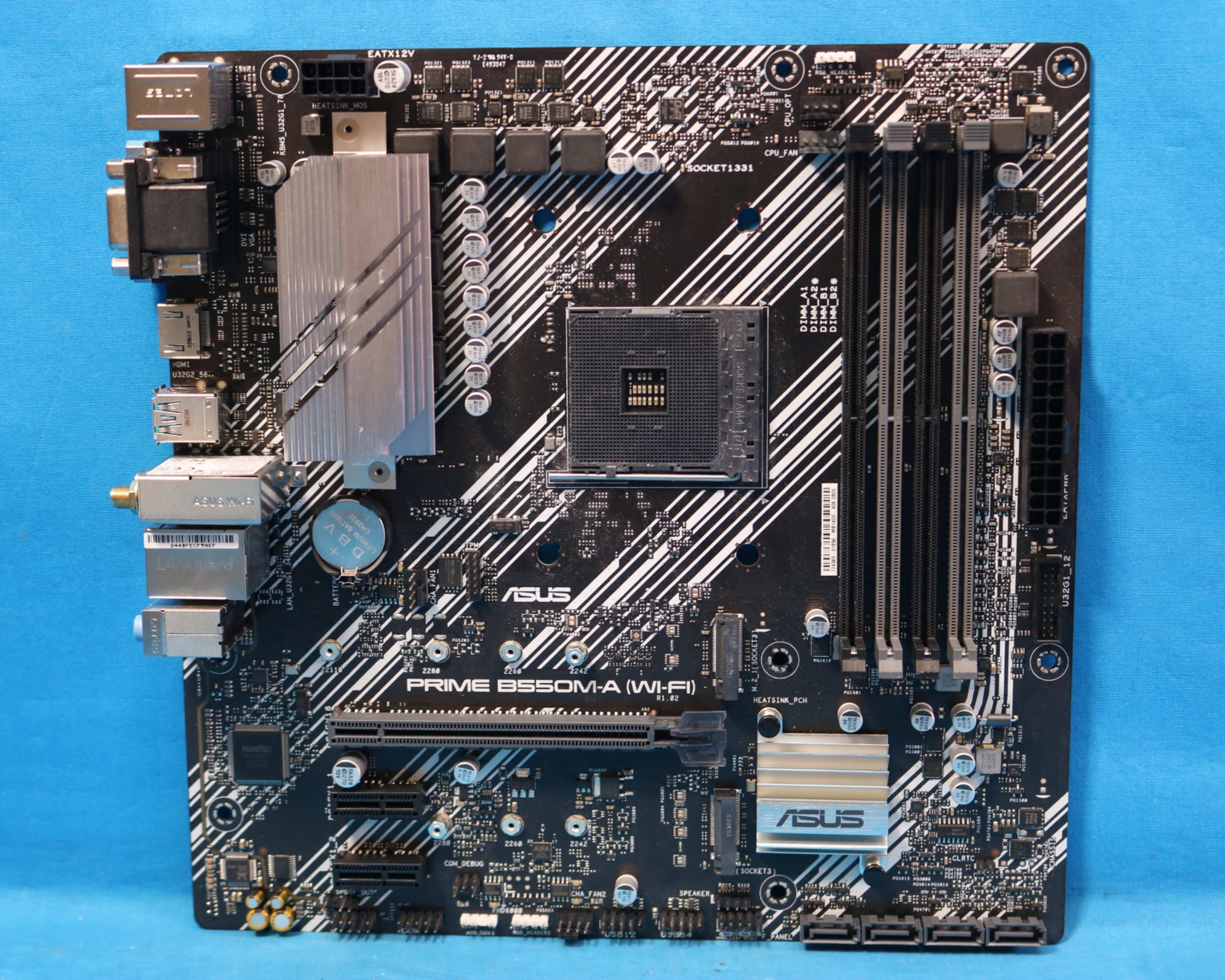 ASUS Prime B550M-A (WI-FI) AMD Socket AM4 DDR4 MicroATX Desktop Motherboard No I/O - 4179137028