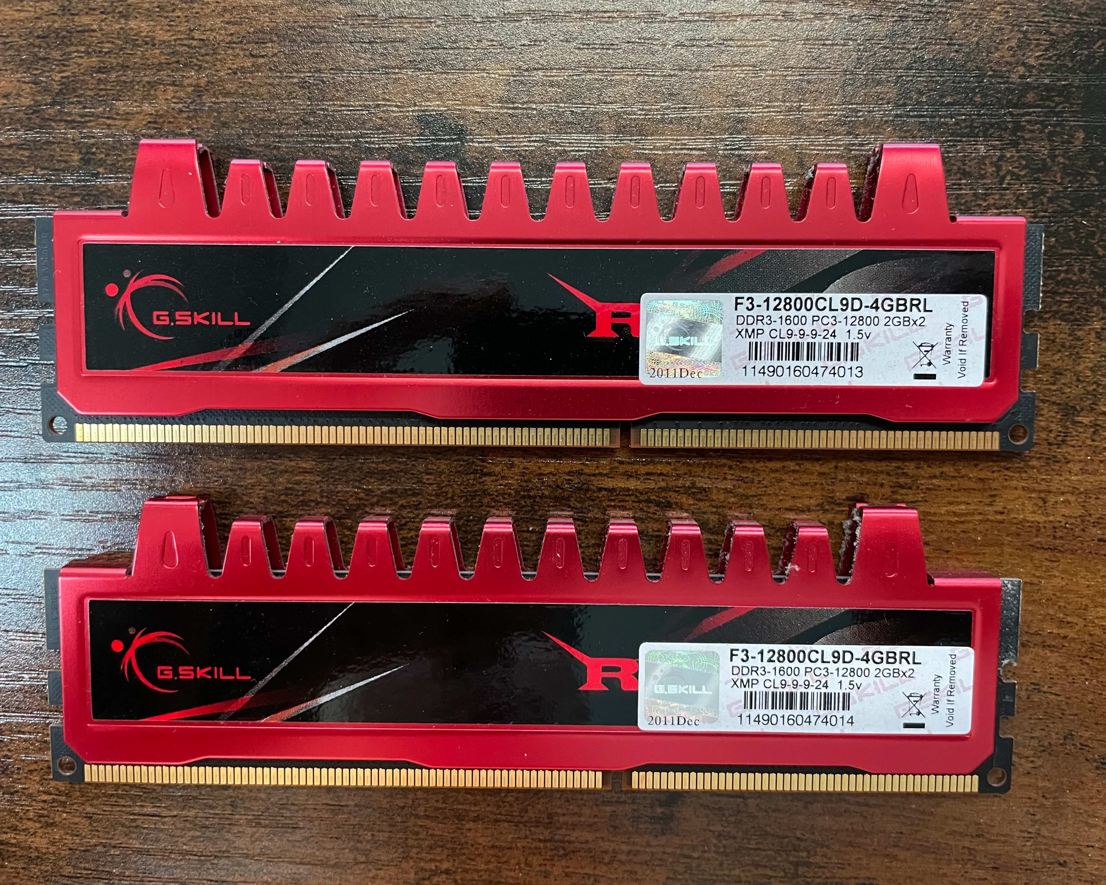 G.Skill Ripjaws 1600MHz CL9 4GB (2x2GB) DDR3 RAM Kit