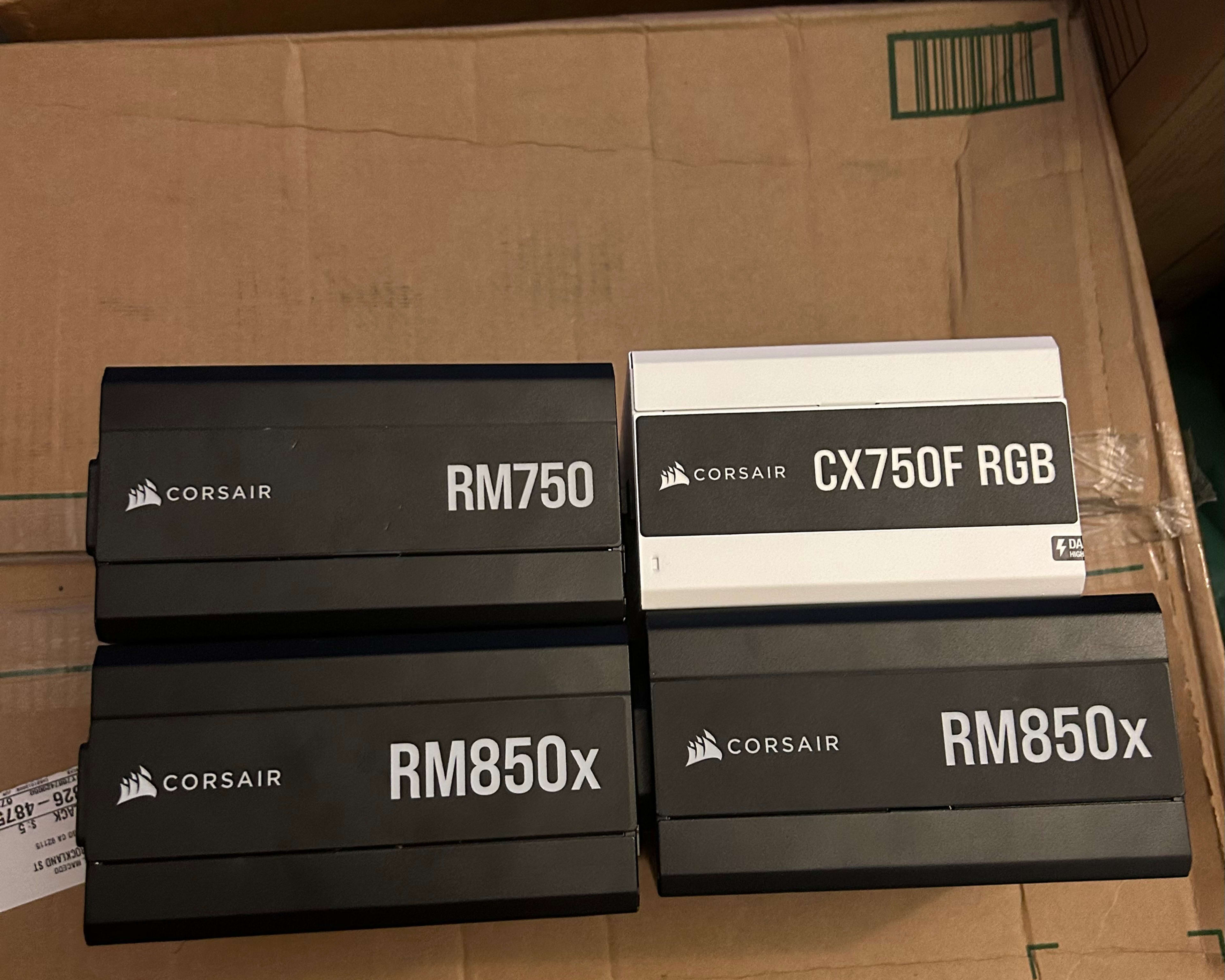 (4) Corsair Power Supplies | (2) RM850X, (1) RM750, (1) CX750F RGB