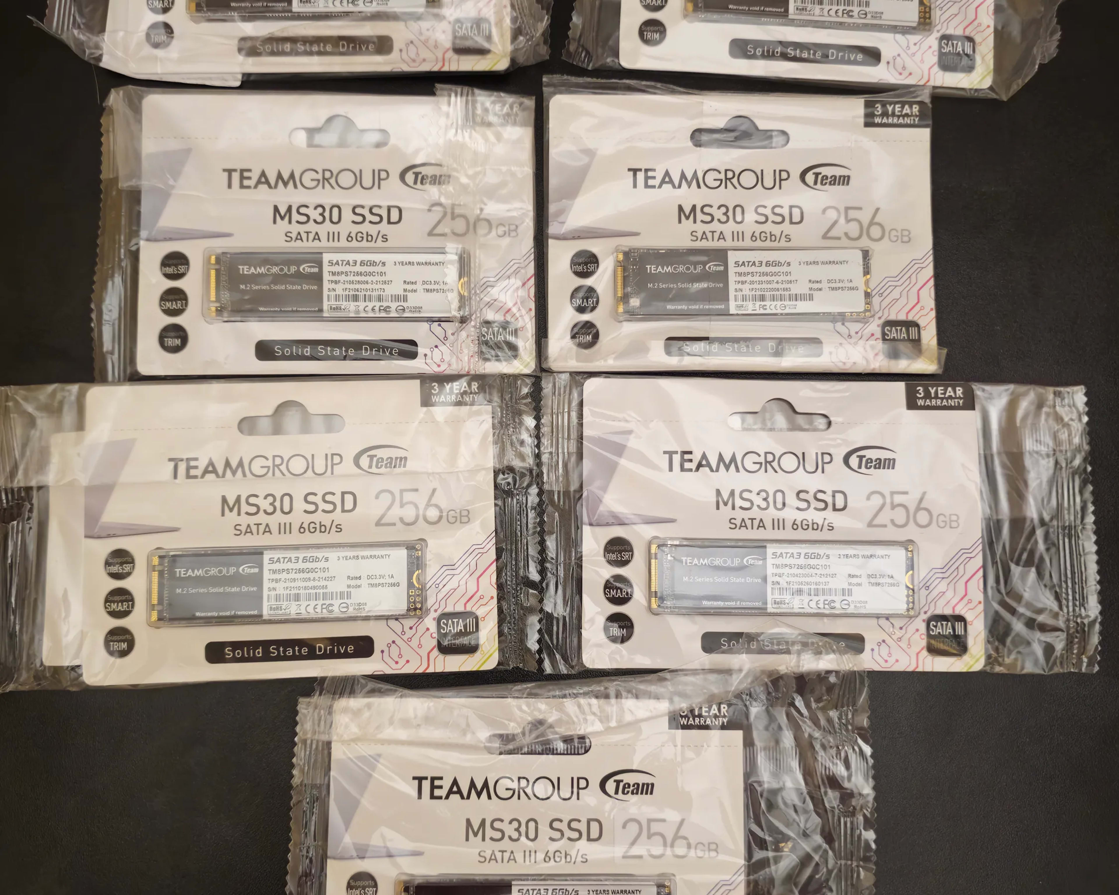 7x Teamgroup MS30 256GB M.2 SATA SSDs (NEW!)