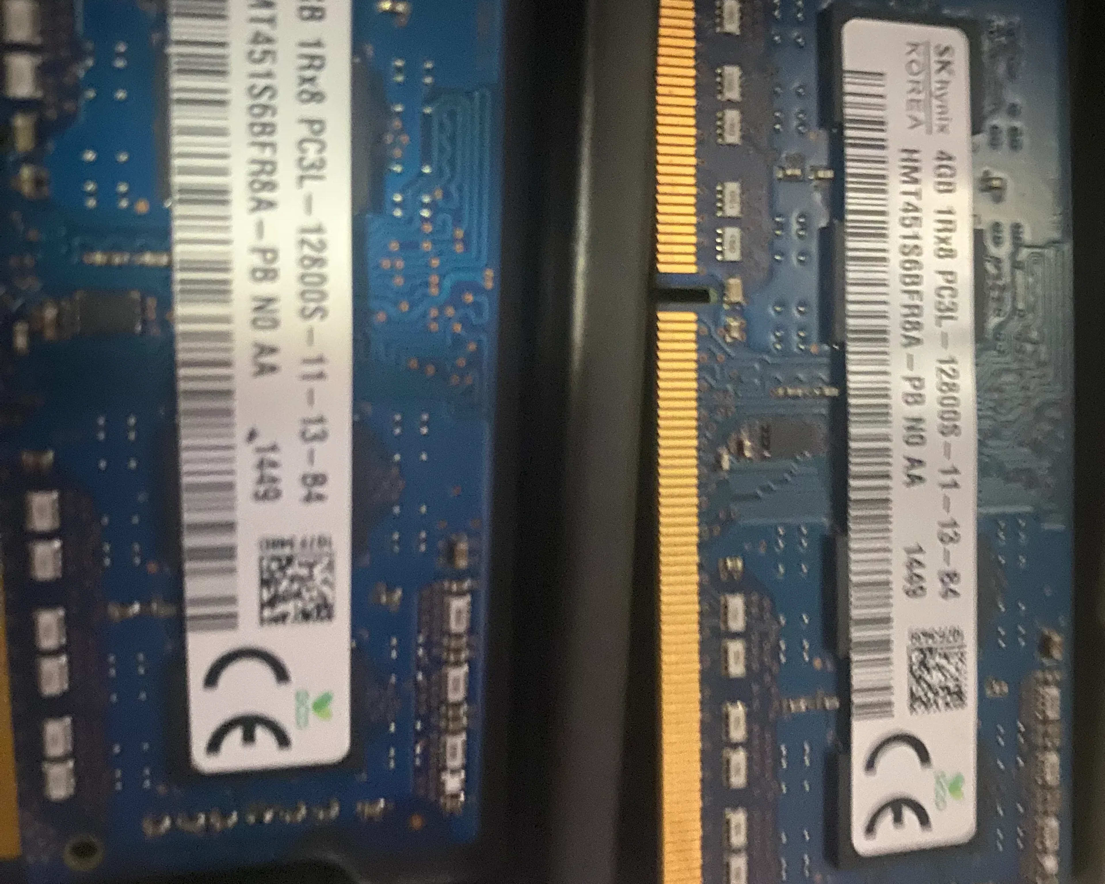 8GB SK Hynix (2x4 gb) DDR3 12800 SODIMM RAM modules