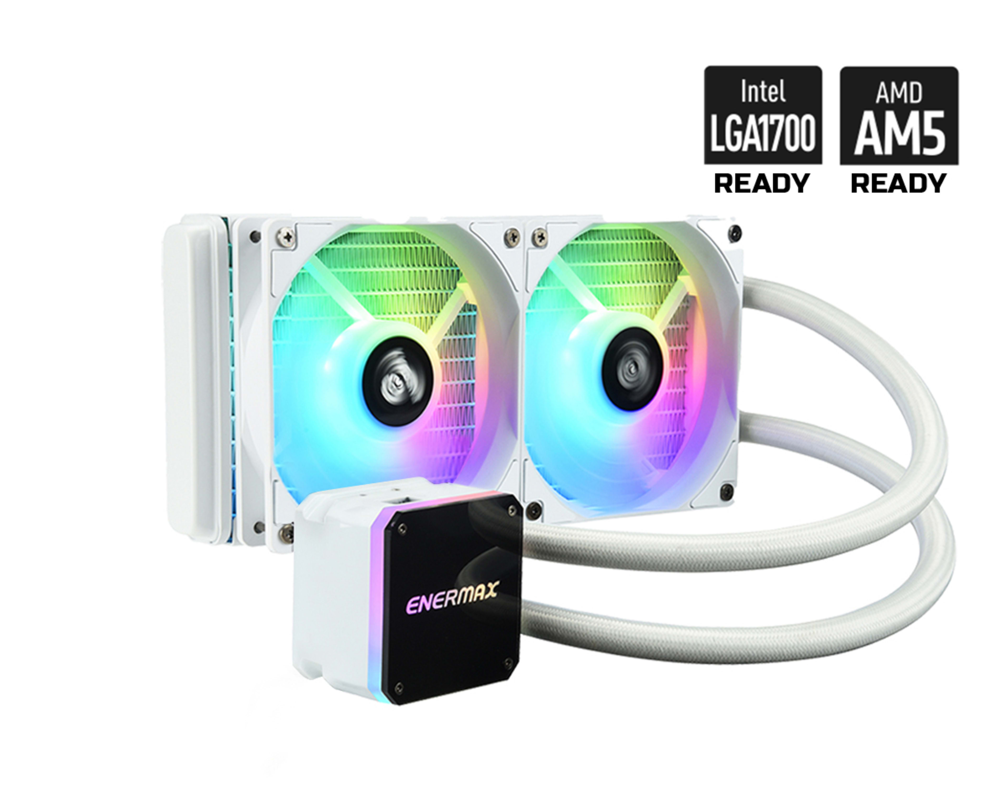 Enermax LIQMAX III 240mm ARGB AIO CPU Liquid Cooler White - LGA 1700 & AM5 Ready