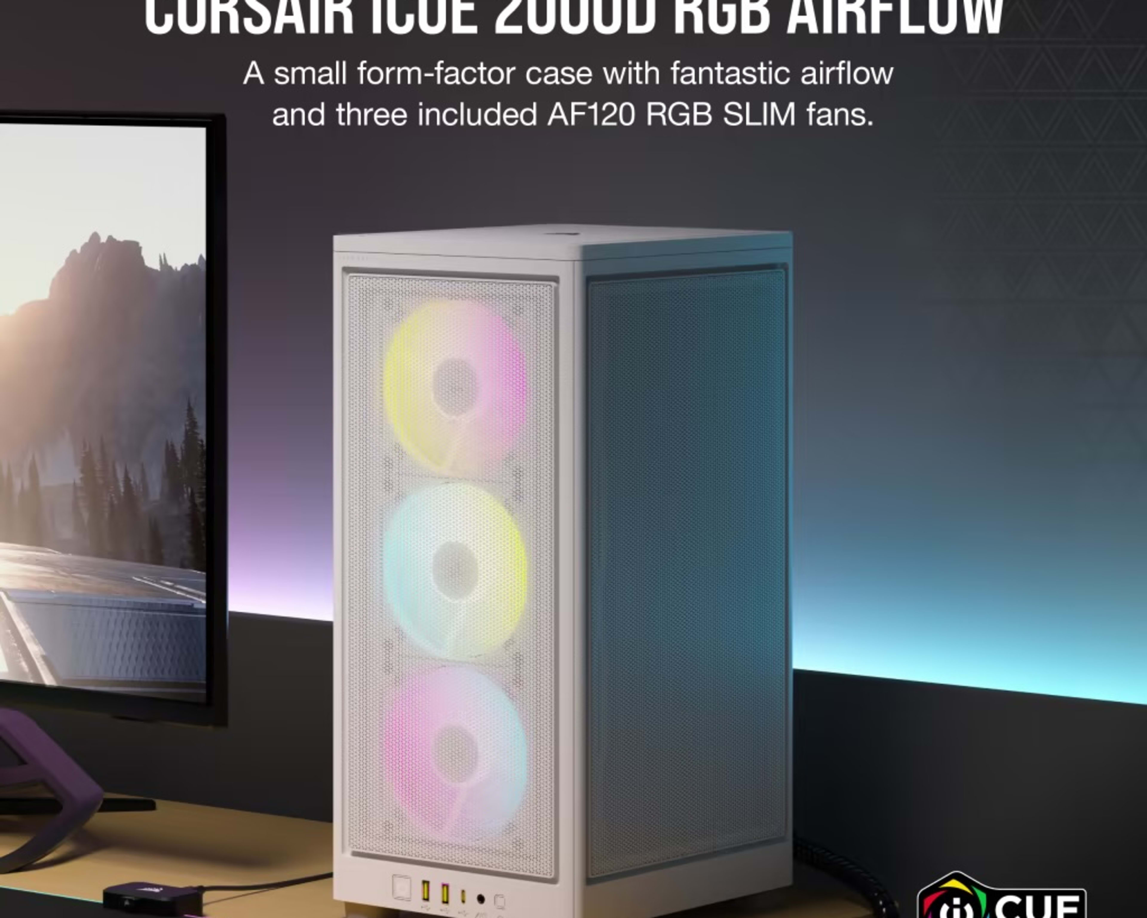 2000D RGB AIRFLOW Mini-ITX PC Case - White