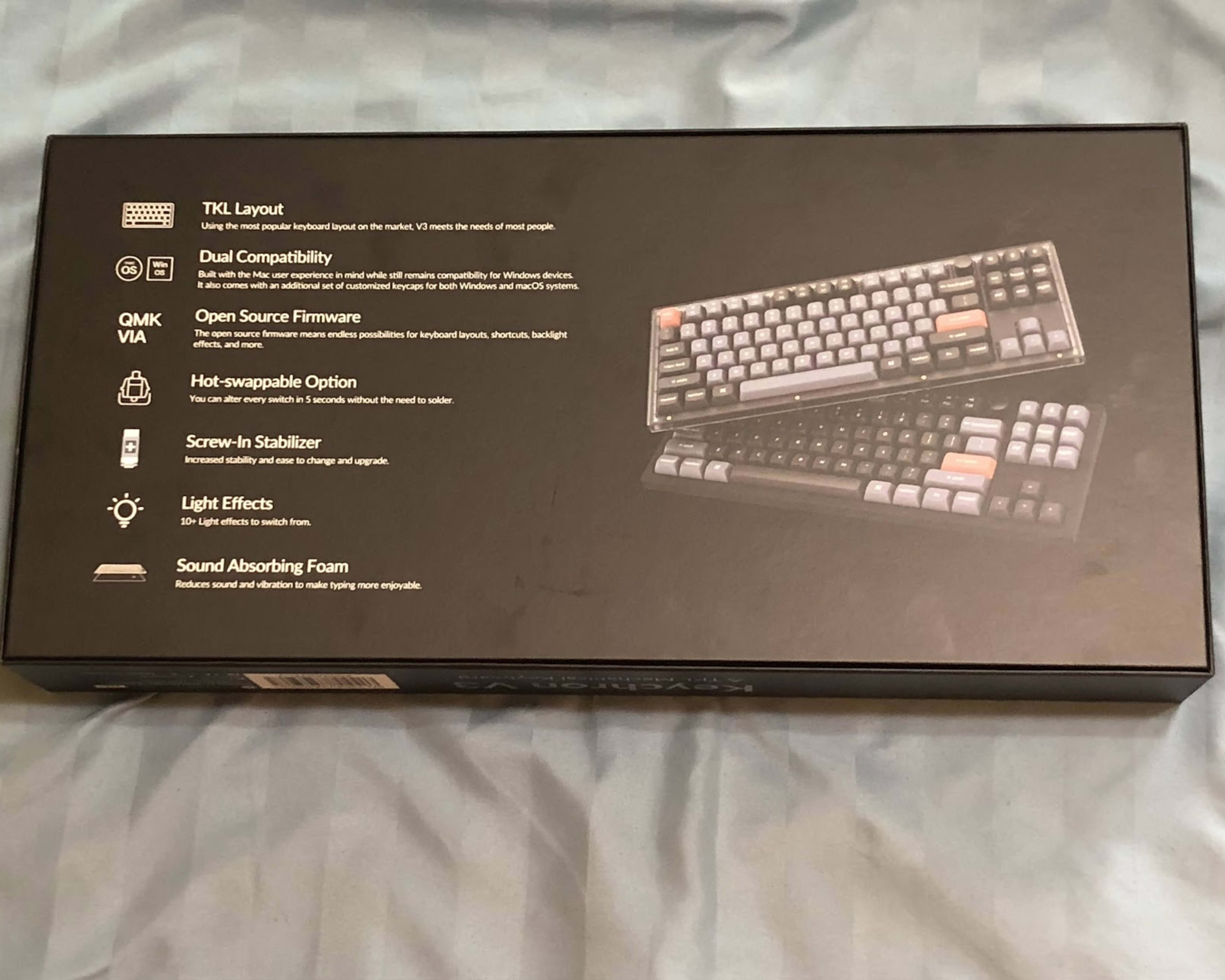 Keychron V3 QMK Custom Mechanical Keyboard (Linear K Pro Silver Switches, Custom Built, With Knob)