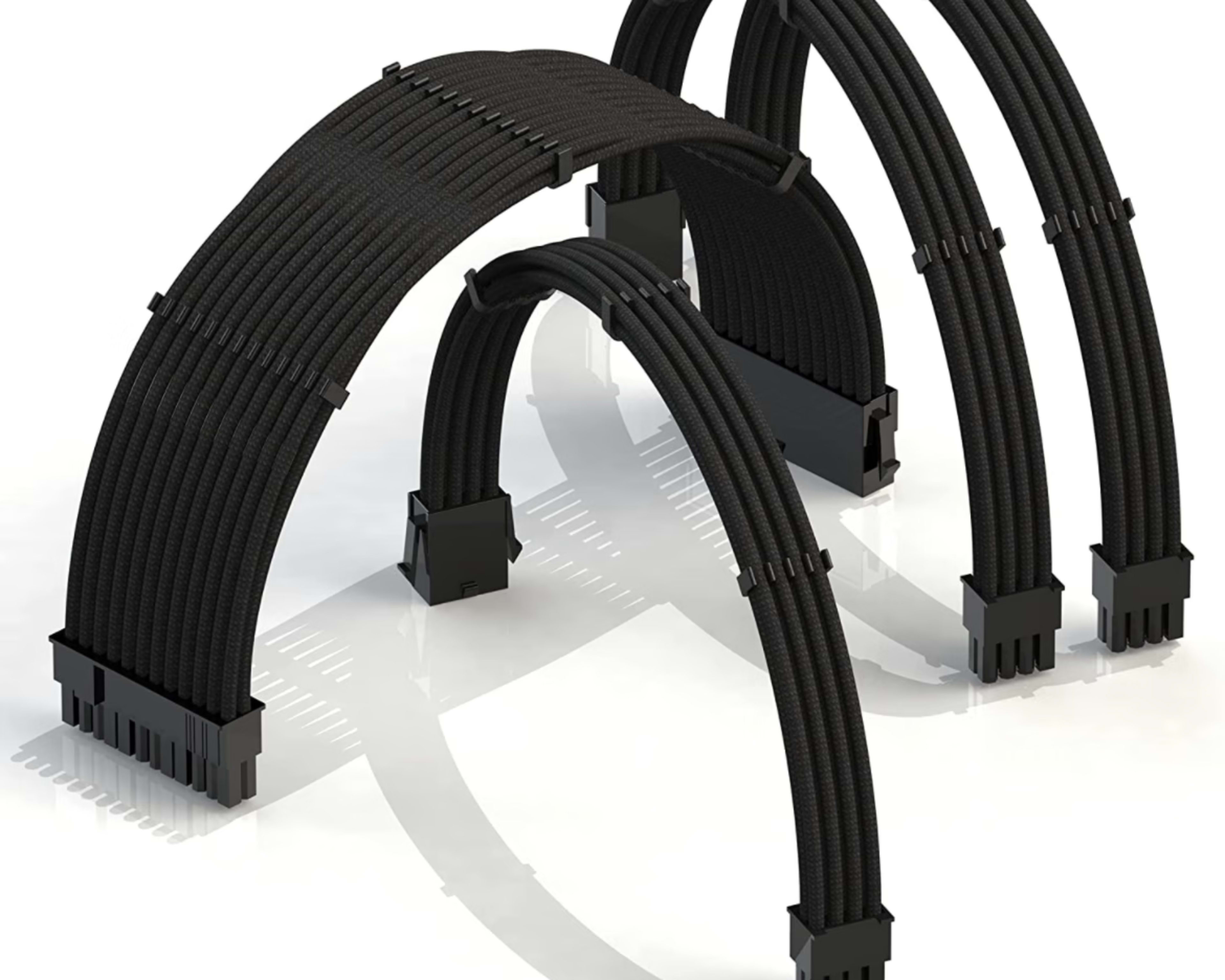 Black LINKUP 30cm PSU Cable Extensions