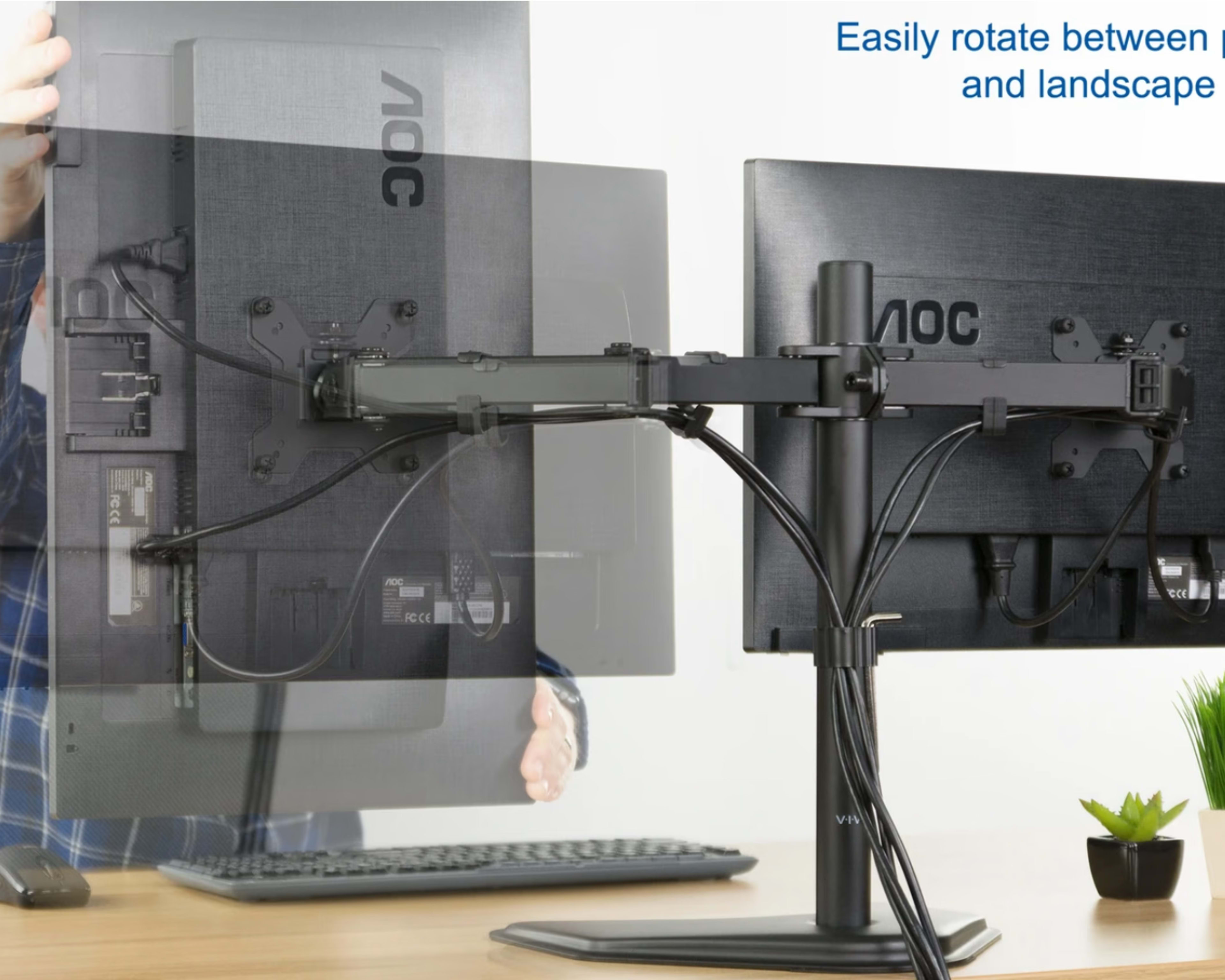 VIVO Dual Monitor Free-Standing Desk Stand