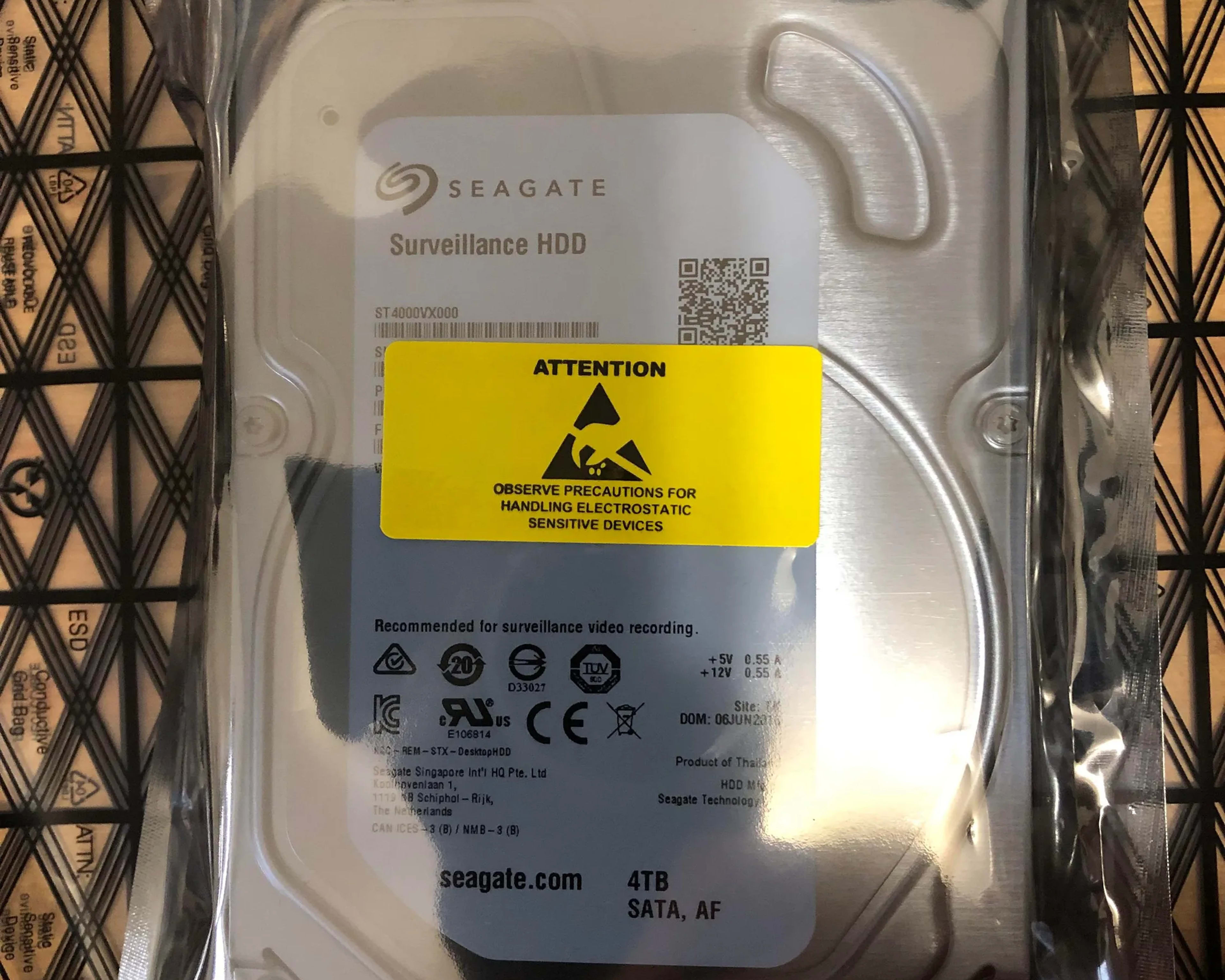 seagate surveillance 4tb hdd used like new