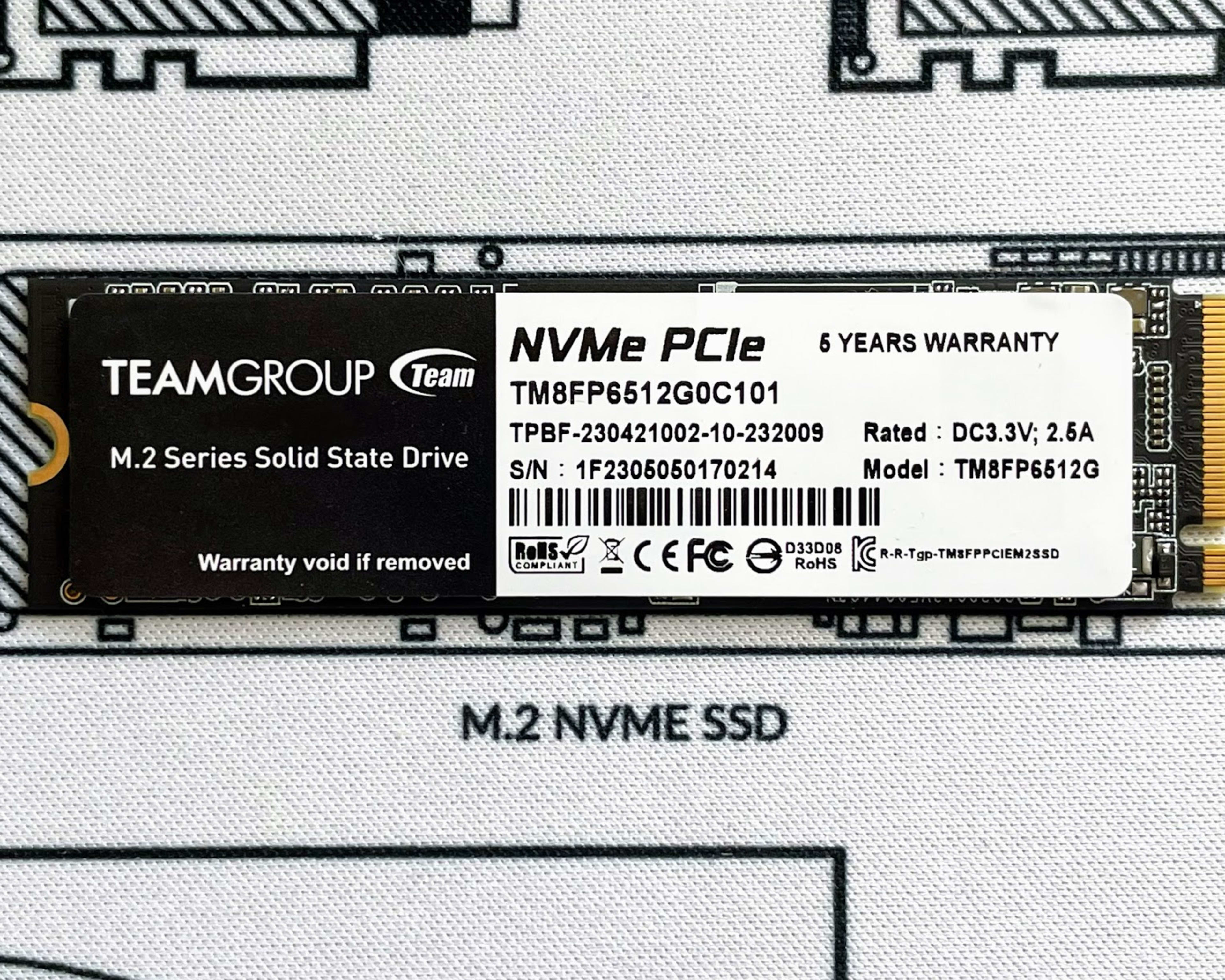 Team Group MP33 500GB NVMe PCIe Gen3 x 4 M.2 2280 Internal M.2 SSD High Performance