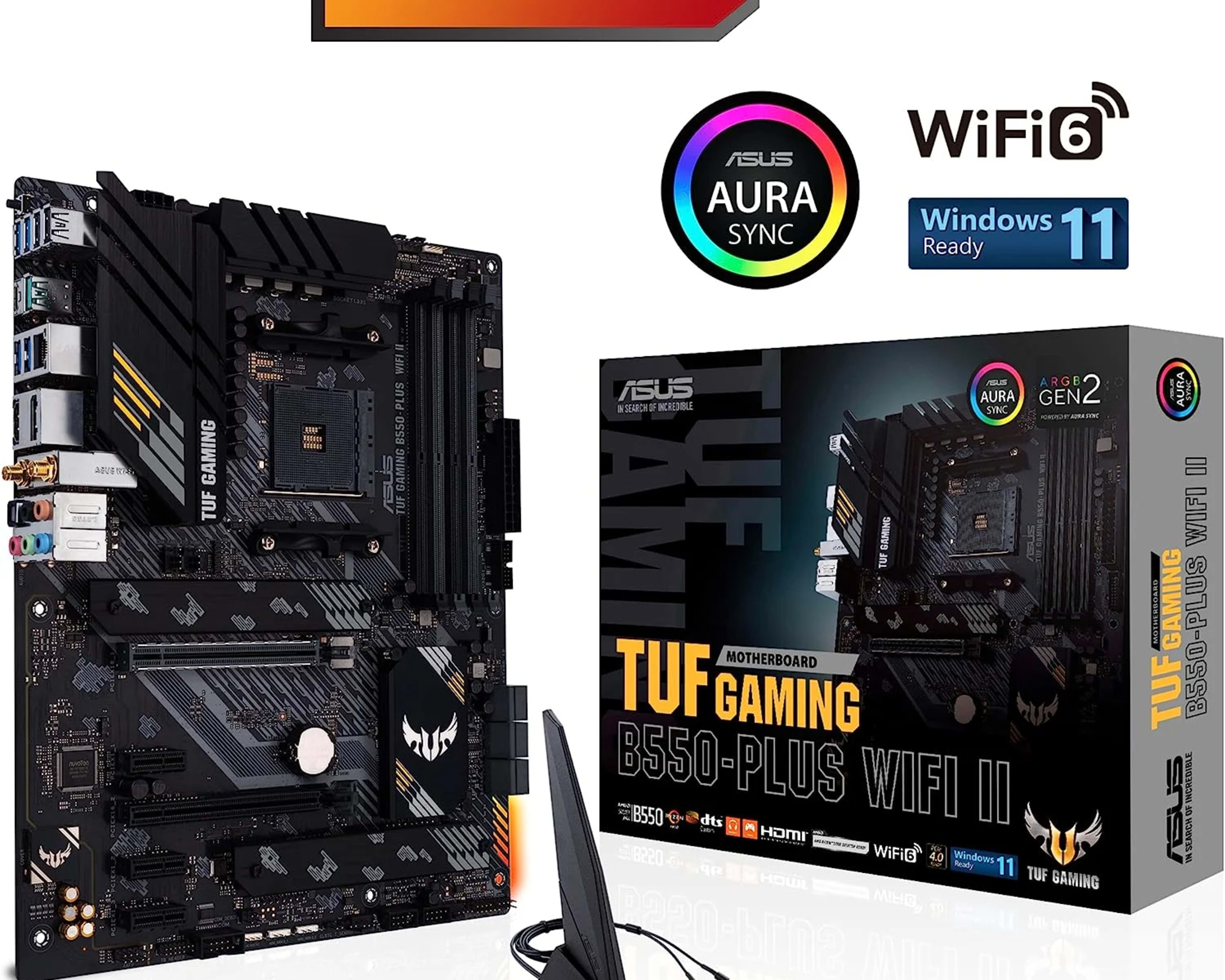 ASUS B550-PLUS TUF Gaming WiFi II AMD AM4 ATX Motherboard DDR4 + G.Skill Ripjaws 16GB DDR4 3200 RAM