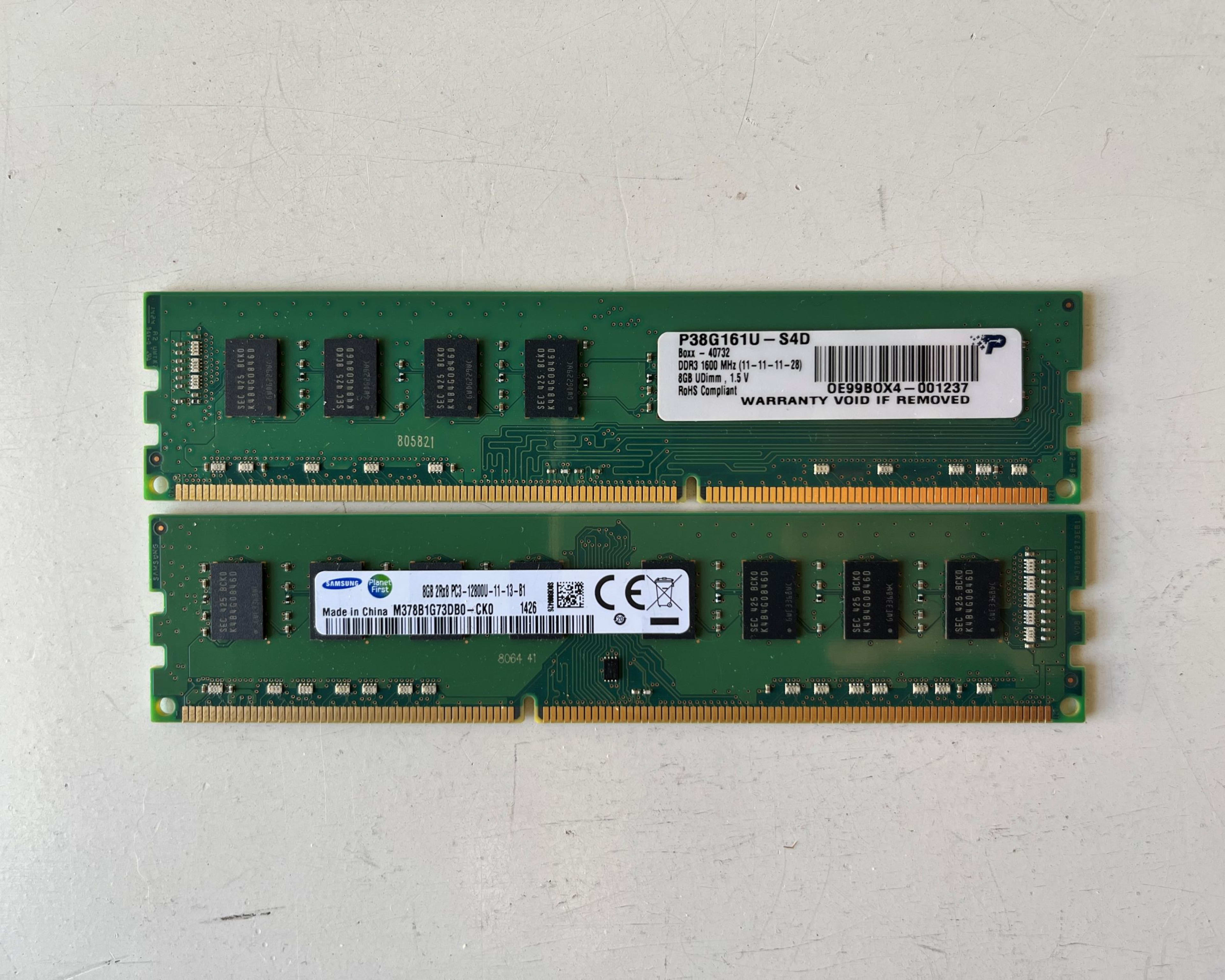 Kit of 2 Samsung 8GB 2Rx8 M378B1G73DBO-CKO Desktop Memory Ram