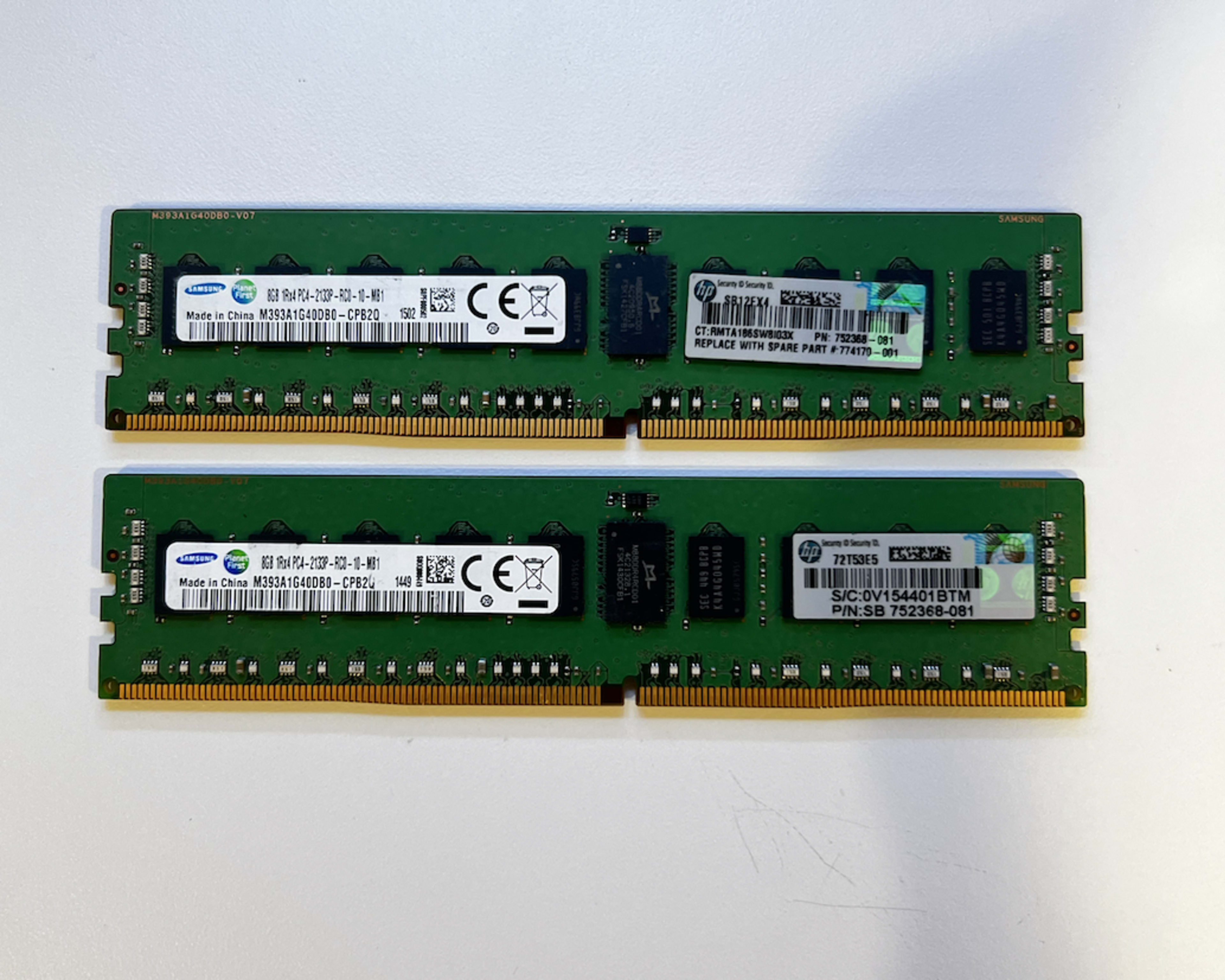 Samsung DDR4 16GB (2x8) 2133MHz ECC Memory [came from an HP system]