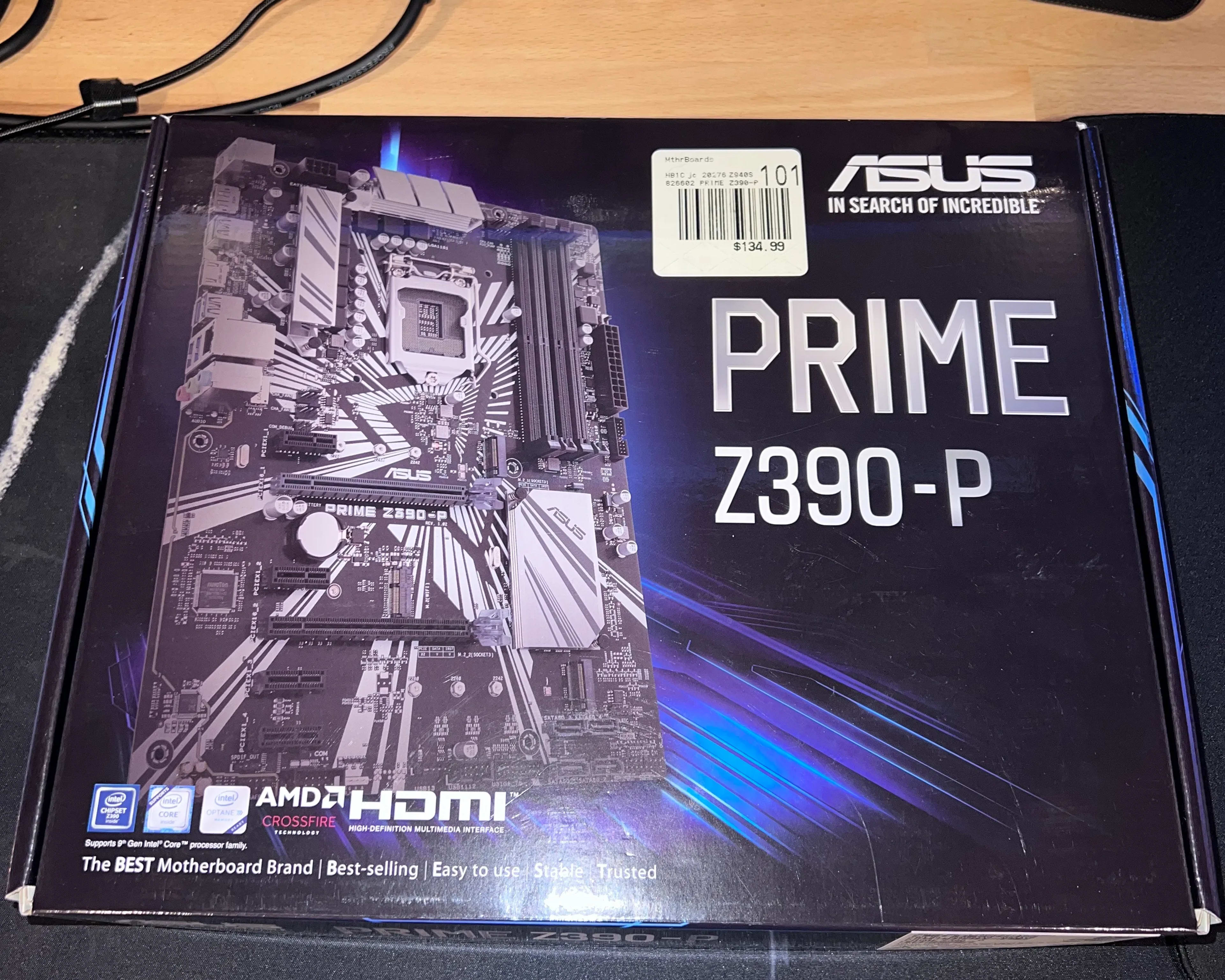 Intel i5-9600K + Asus Prime Z390-P CPU Mobo Combo