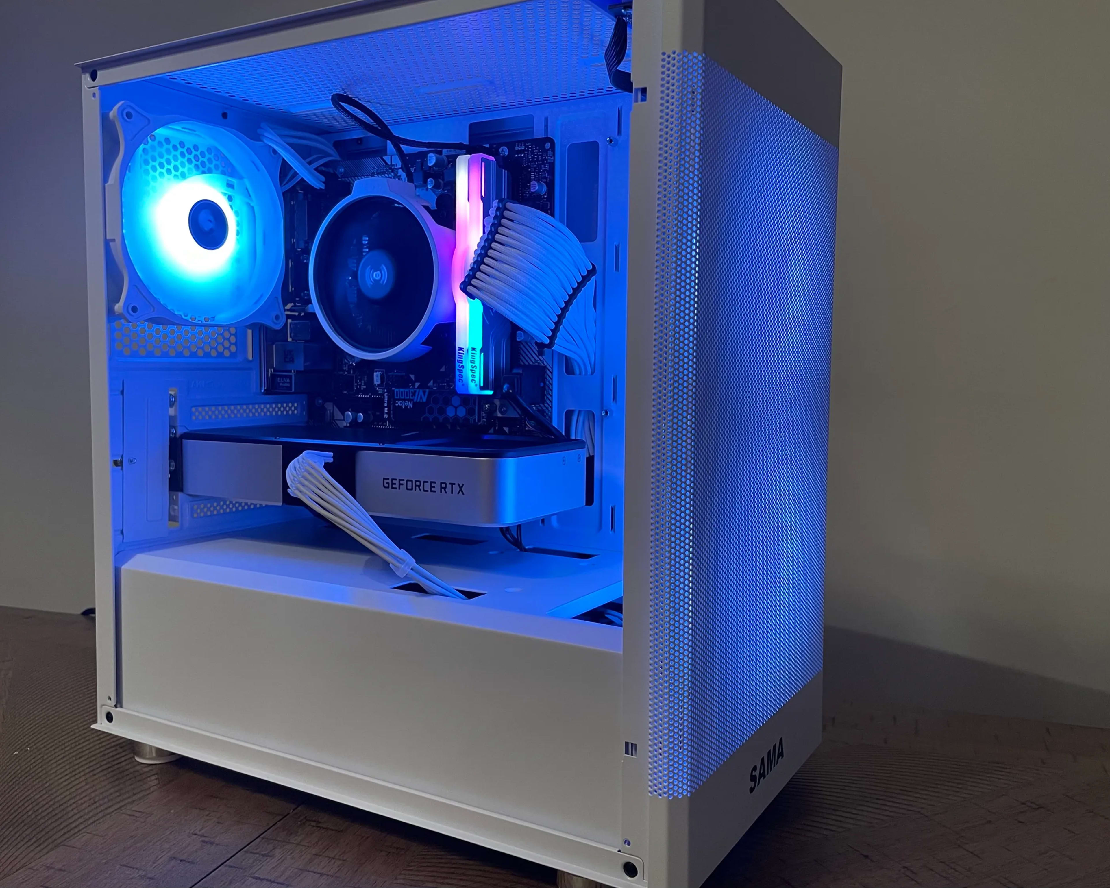 White RGB Gaming PC | Ryzen 5 3600 | RTX 3060 TI Founders | 16GB DDR4 | 500GB NVMe