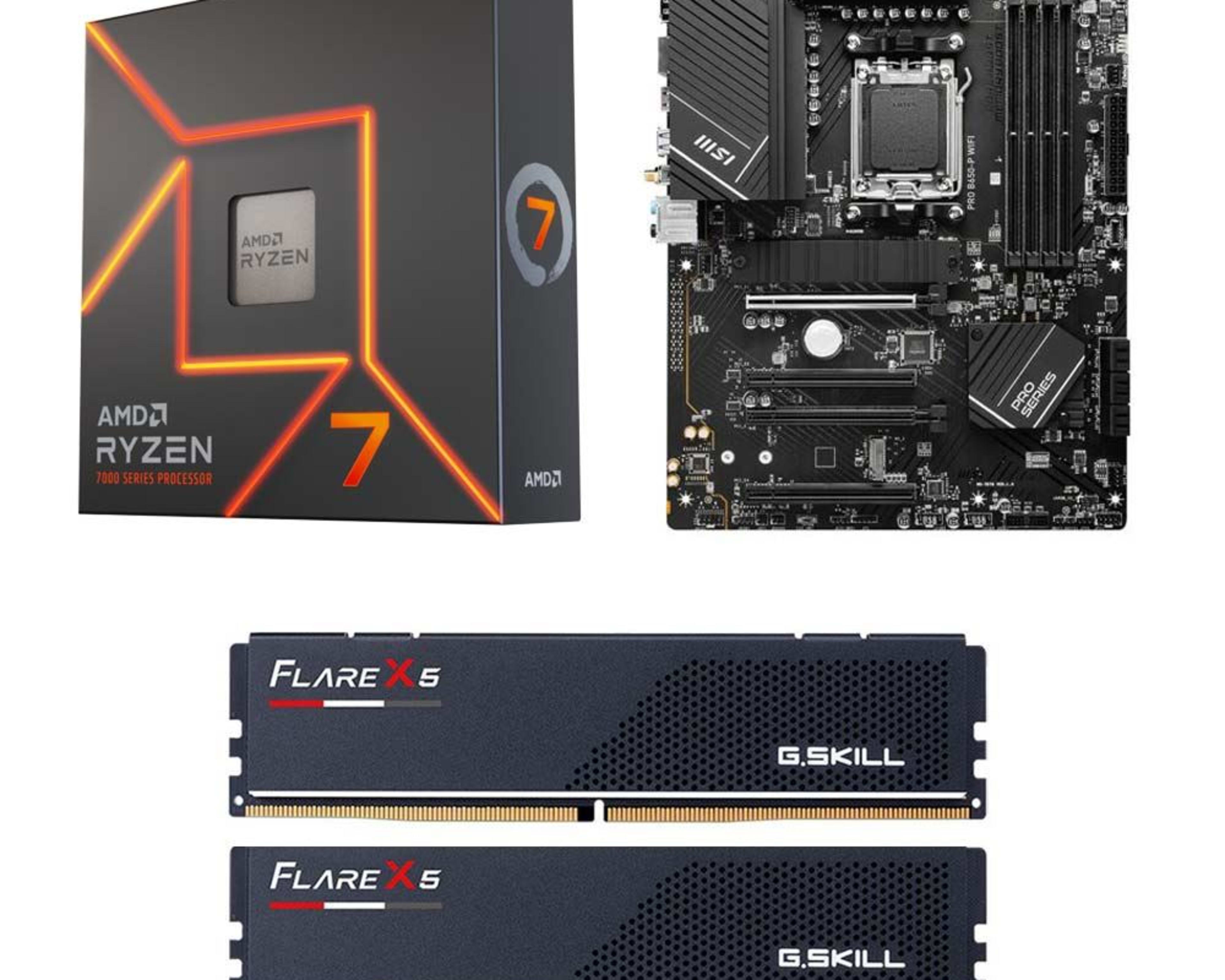 AMD Ryzen 7 7700X, MSI B650-P Pro WiFi, G.Skill Flare X5 Series 32GB DDR5-6000 Kit Computer Build