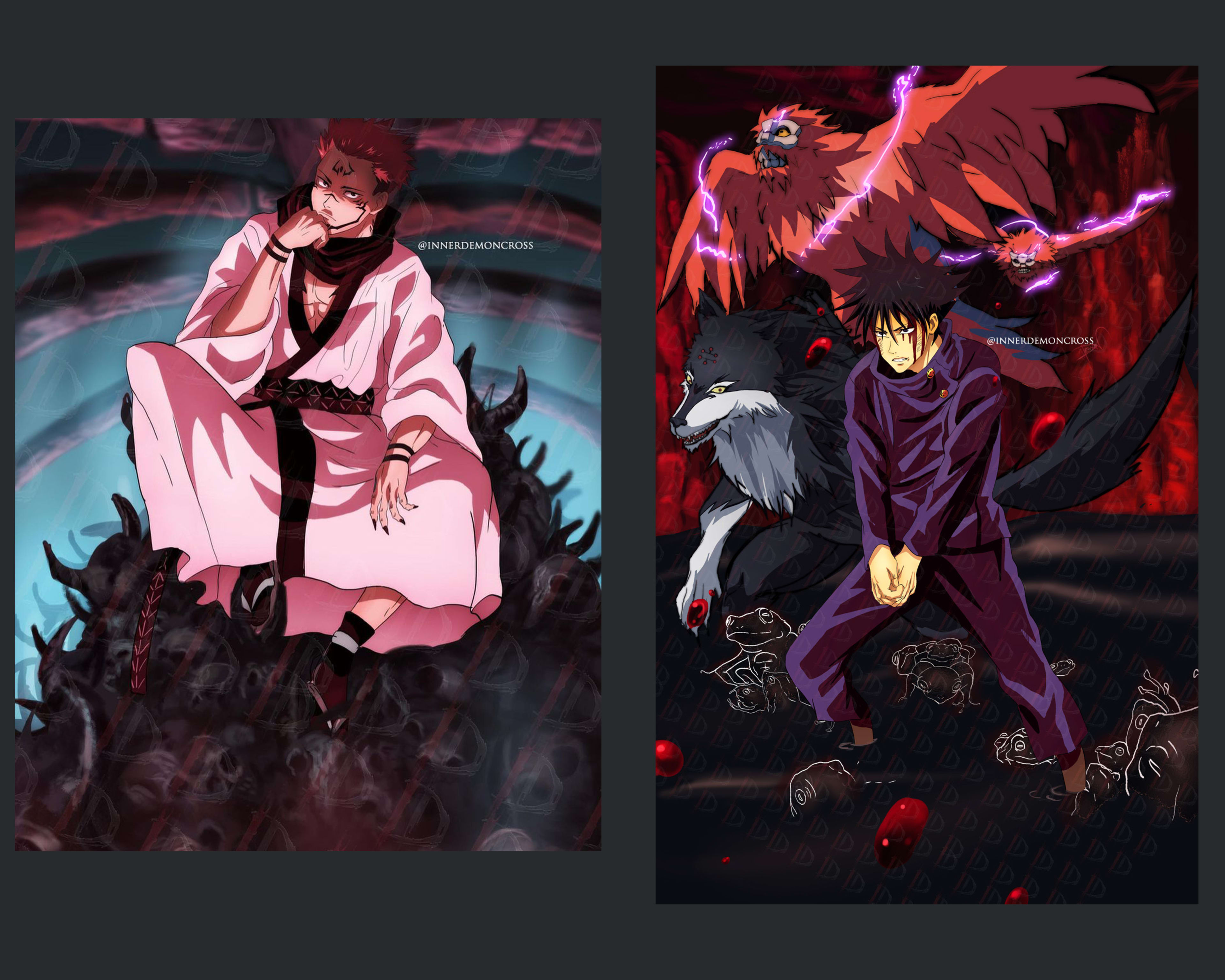 Jujutsu Kaisen Posters (2-pack) by Innerdemoncross | "Chimera Shadow Garden"