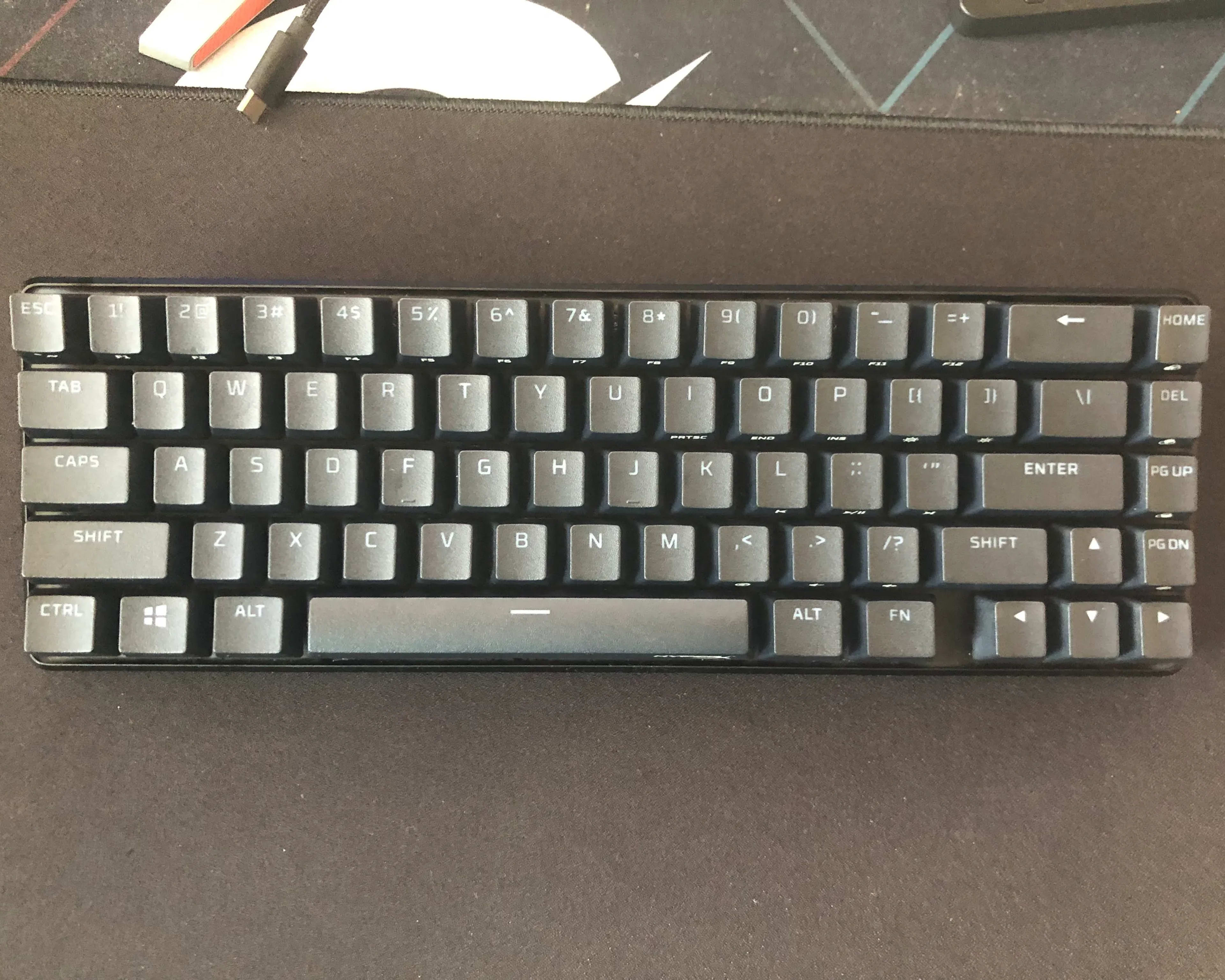 HyperX 65% Mechanical Keyboard W/ Linear Red Switches (Left Shift Stabilizer Popped Off)