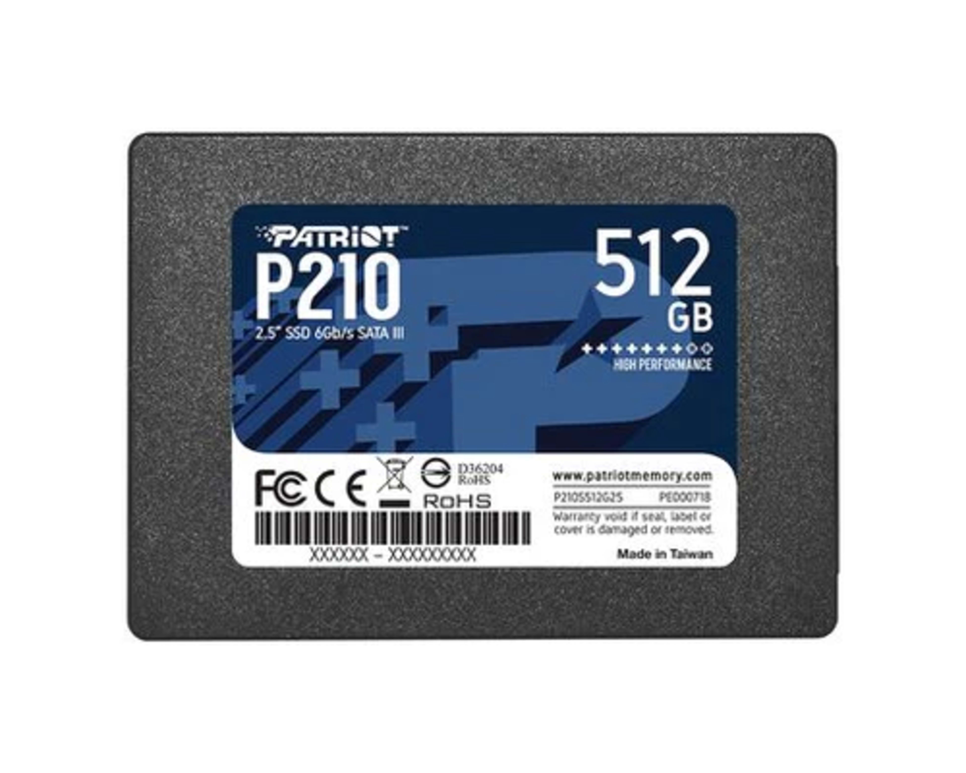 Patriot P210 512GB Internal SSD - SATA 3 2.5" - Solid State Drive