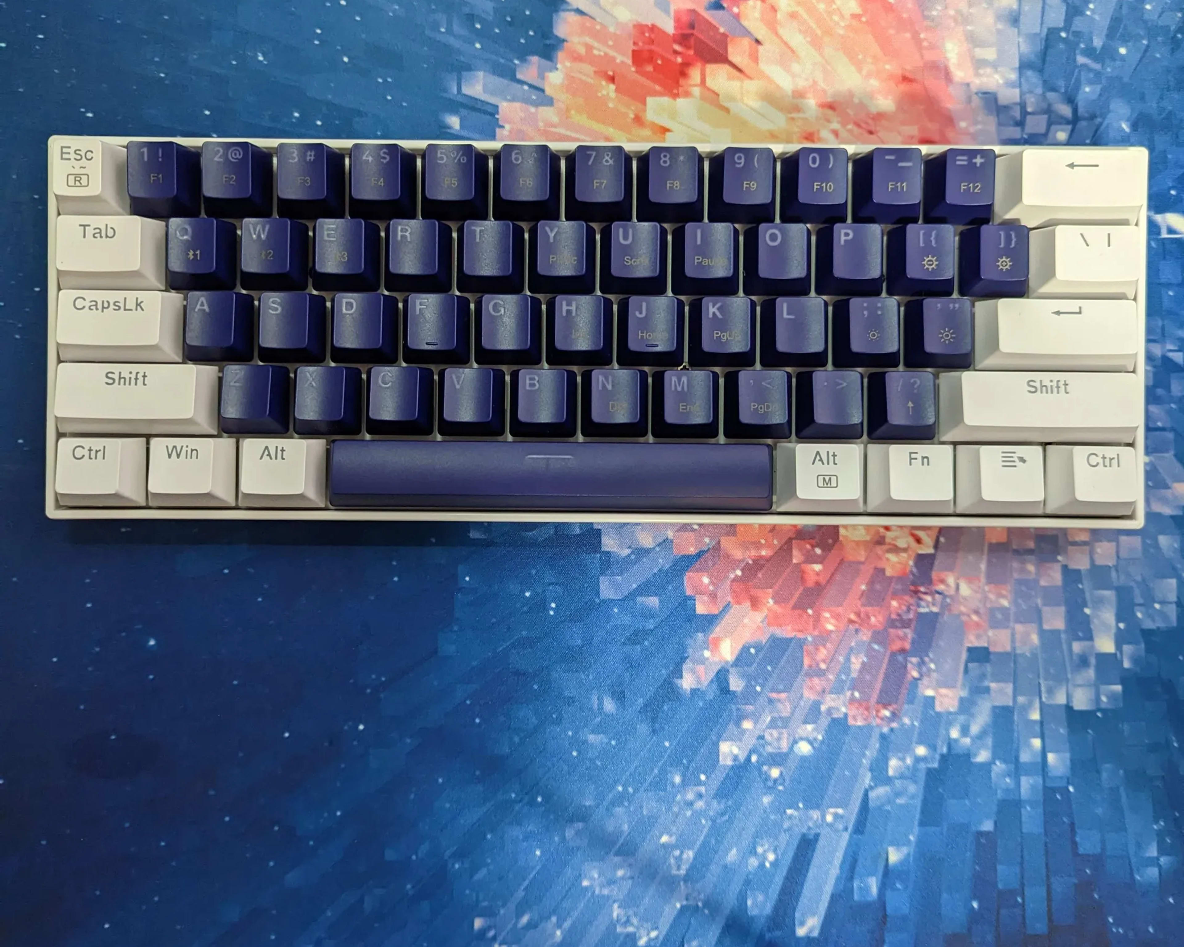 Redragon K630 - Purple/White Keycaps