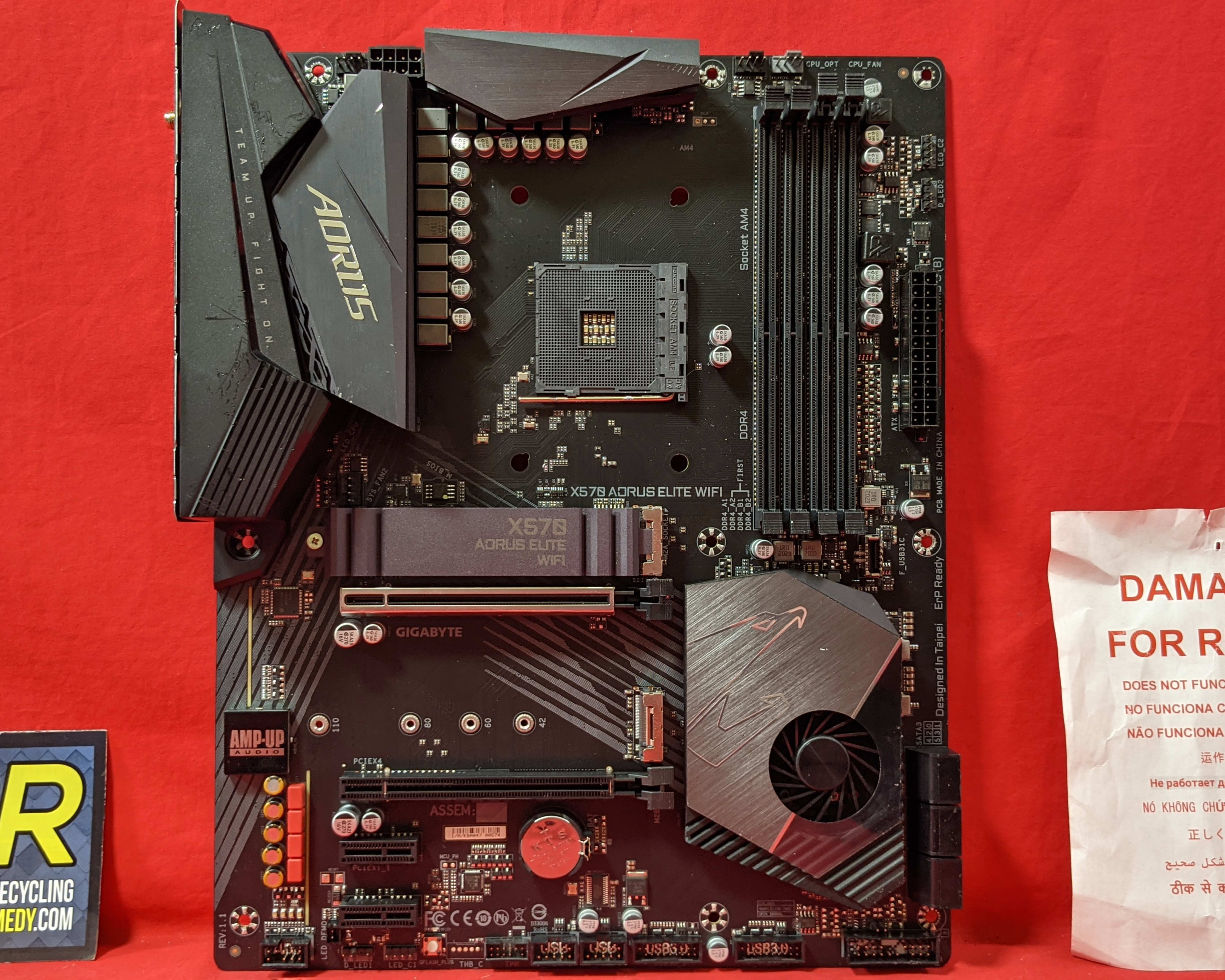 *AS IS/FOR REPAIR* Gigabyte X570 Aorus Elite WIFI AMD Socket AM4 DDR4 ATX Desktop Motherboard