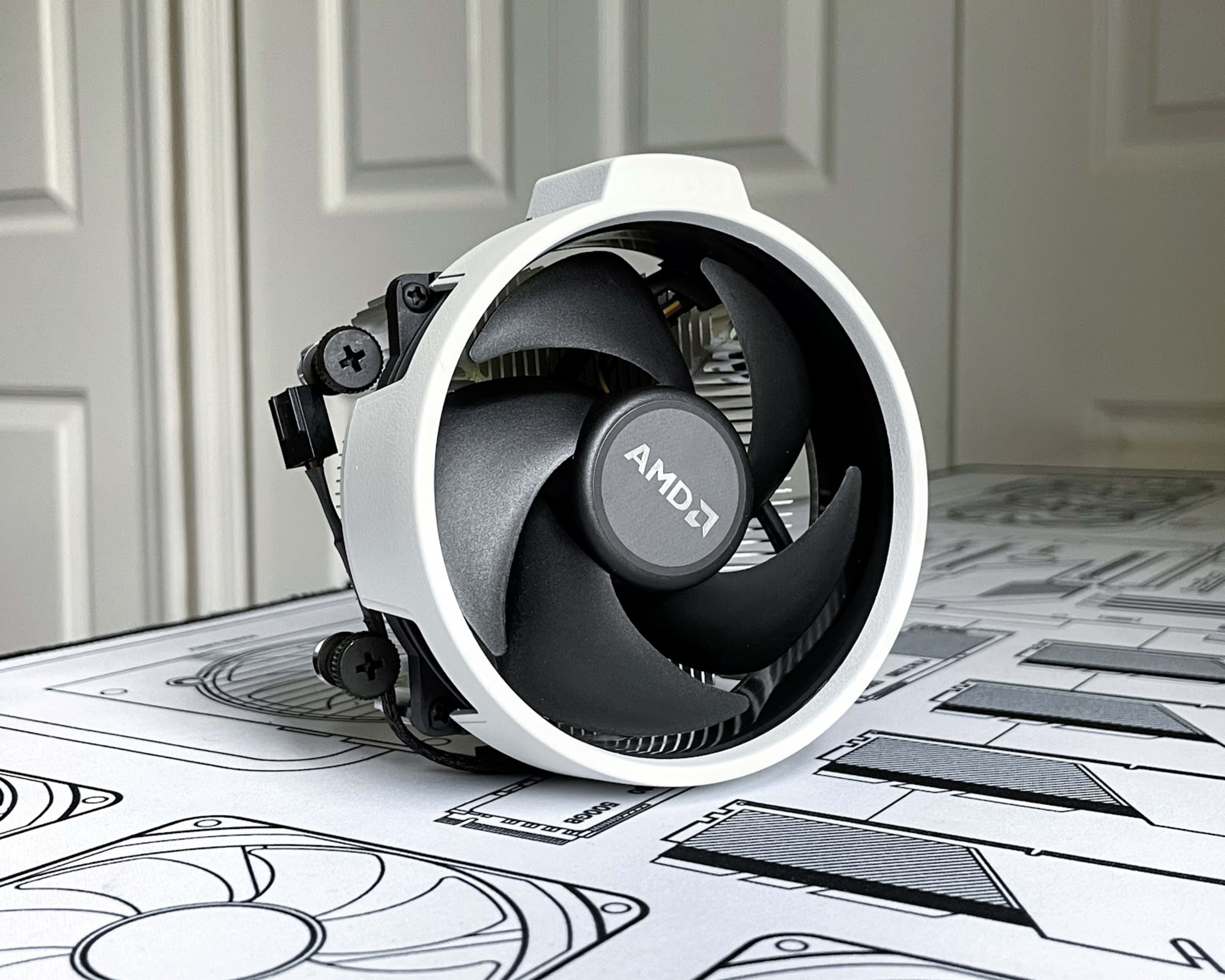 WHITE - AMD Wraith Stealth Socket AM4/AM5 4-Pin Custom Painted Stock Cooler (Multiple Qty Available)