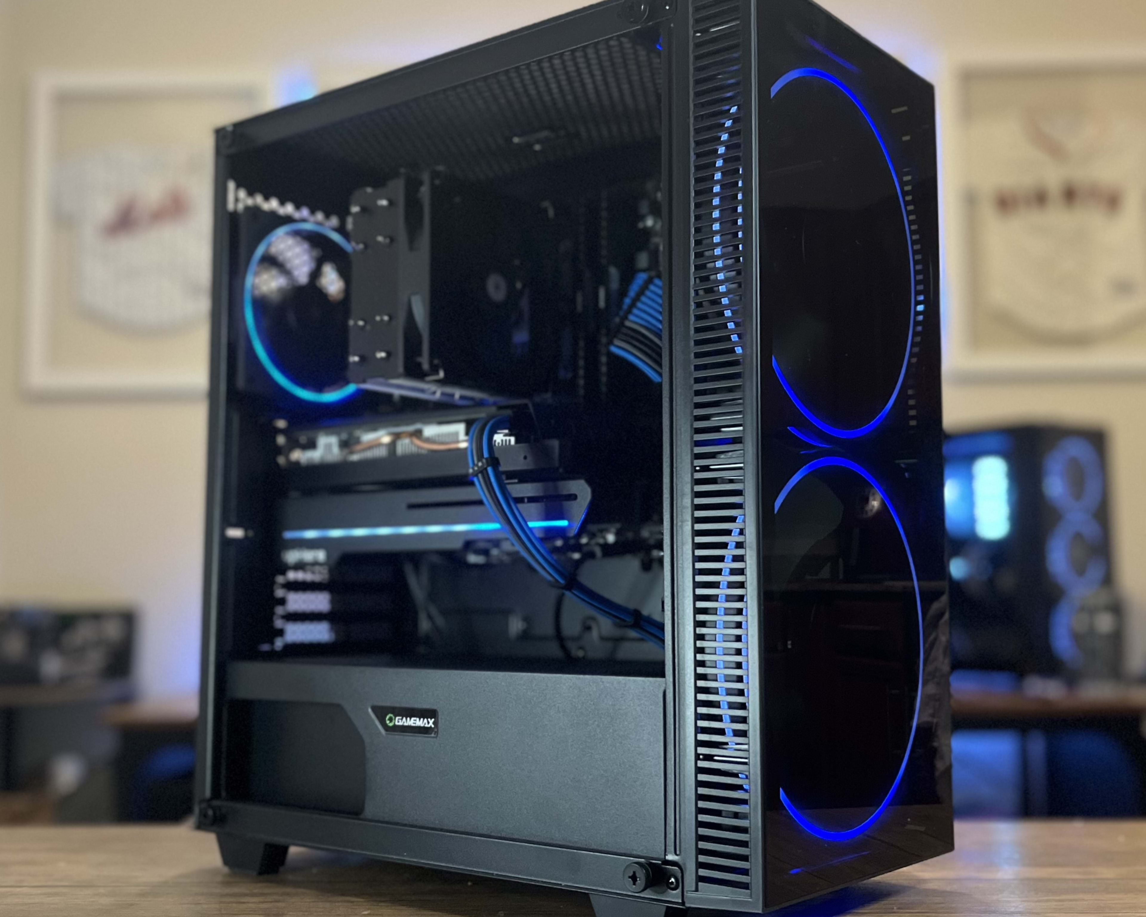 Black/Blue Gaming PC(RX 580 8GB +  RYZEN 3 1200)