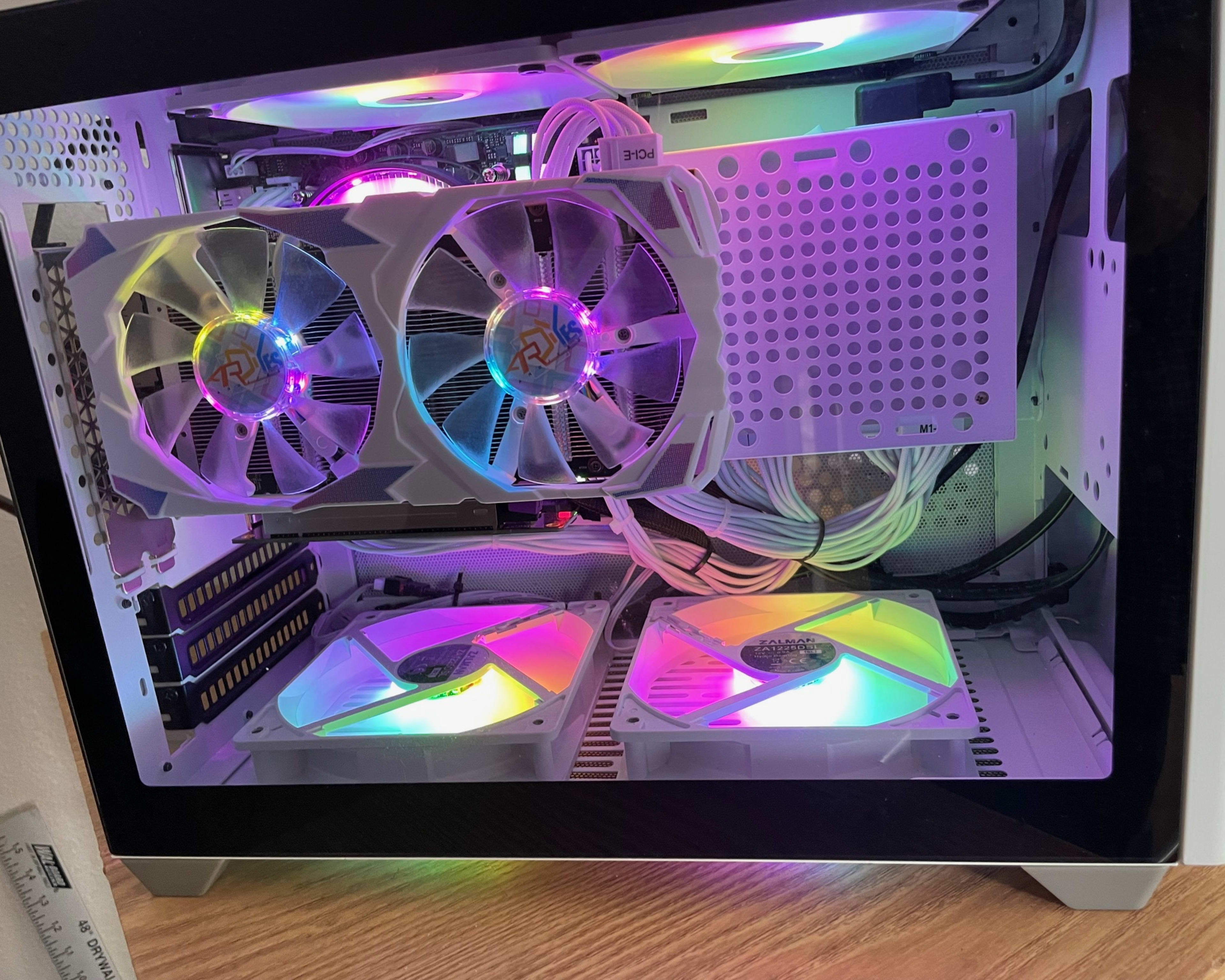 ITX ASrock Z690 i3 14TH Gen RX 580 RGB build White PC