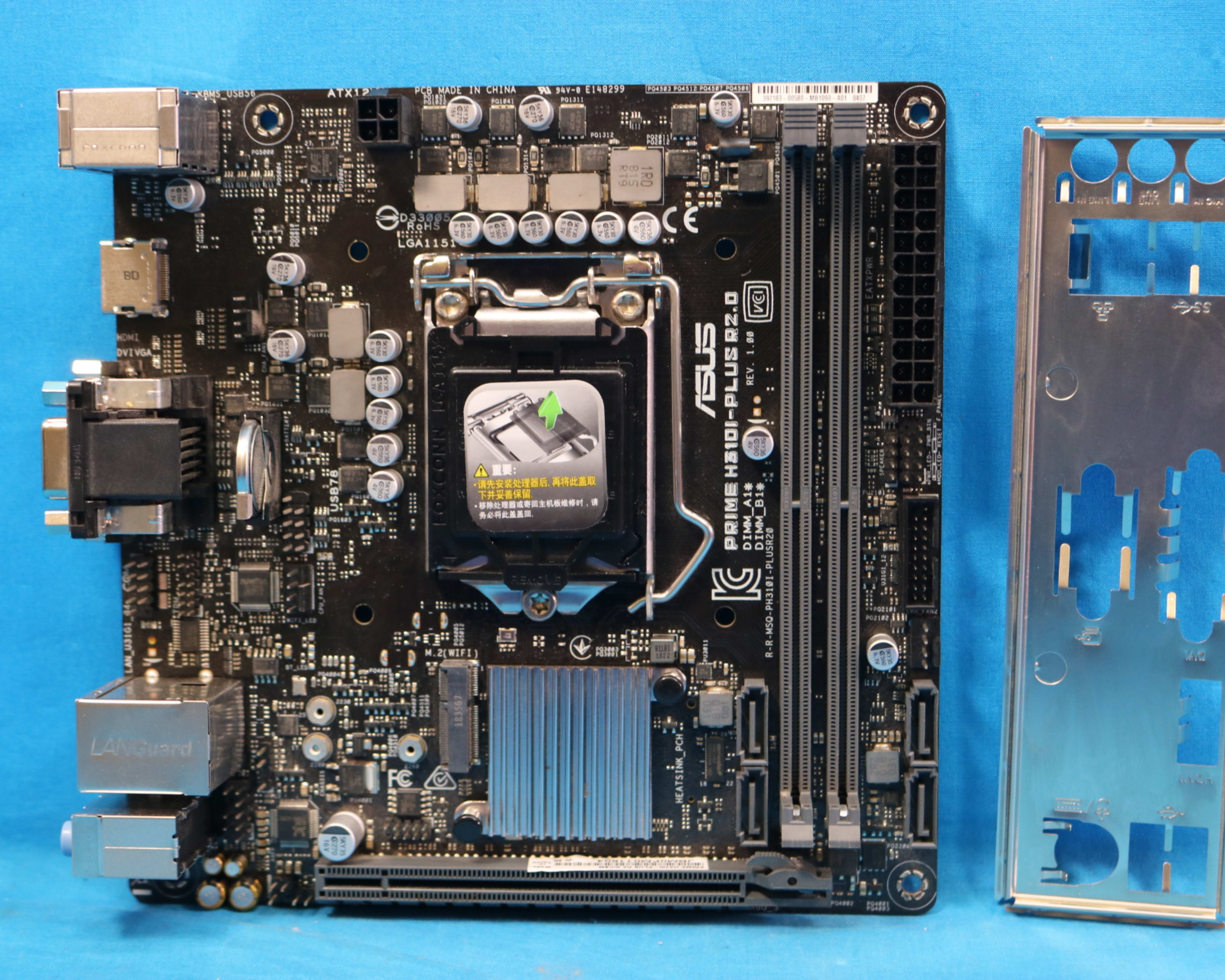 ASUS Prime H310I-PLUS R2.0/CSM Intel LGA1151/Socket H4 DDR4 mini-ITX Motherboard & I/O - 4136223211