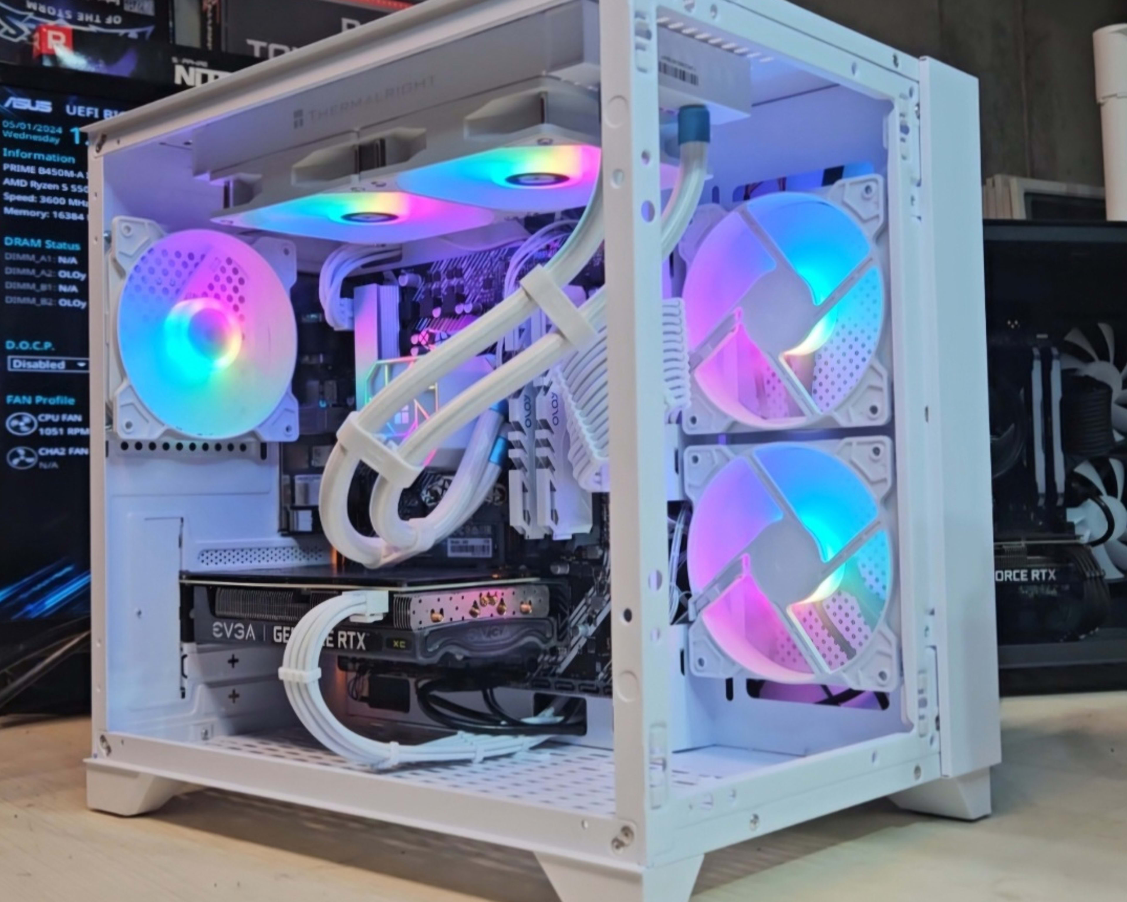 "Whiteout" Watercooled RTX 3060Ti / R5 5500 Gaming PC!