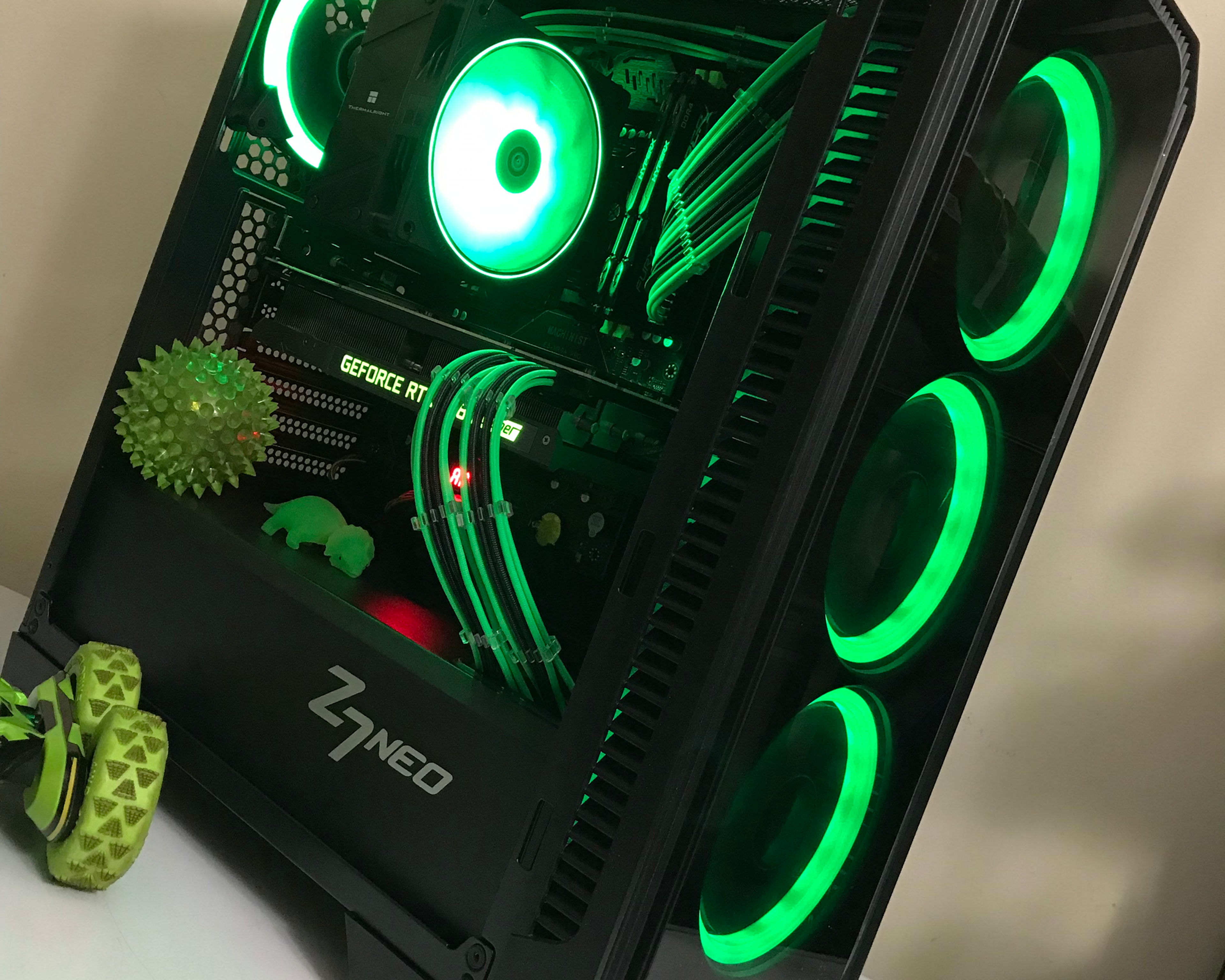 RTX 2080 Super Mean Green 16 core Xeon Streaming/Gaming/ContentCreator PC 64GB DDR4 1TB NVMe RGB