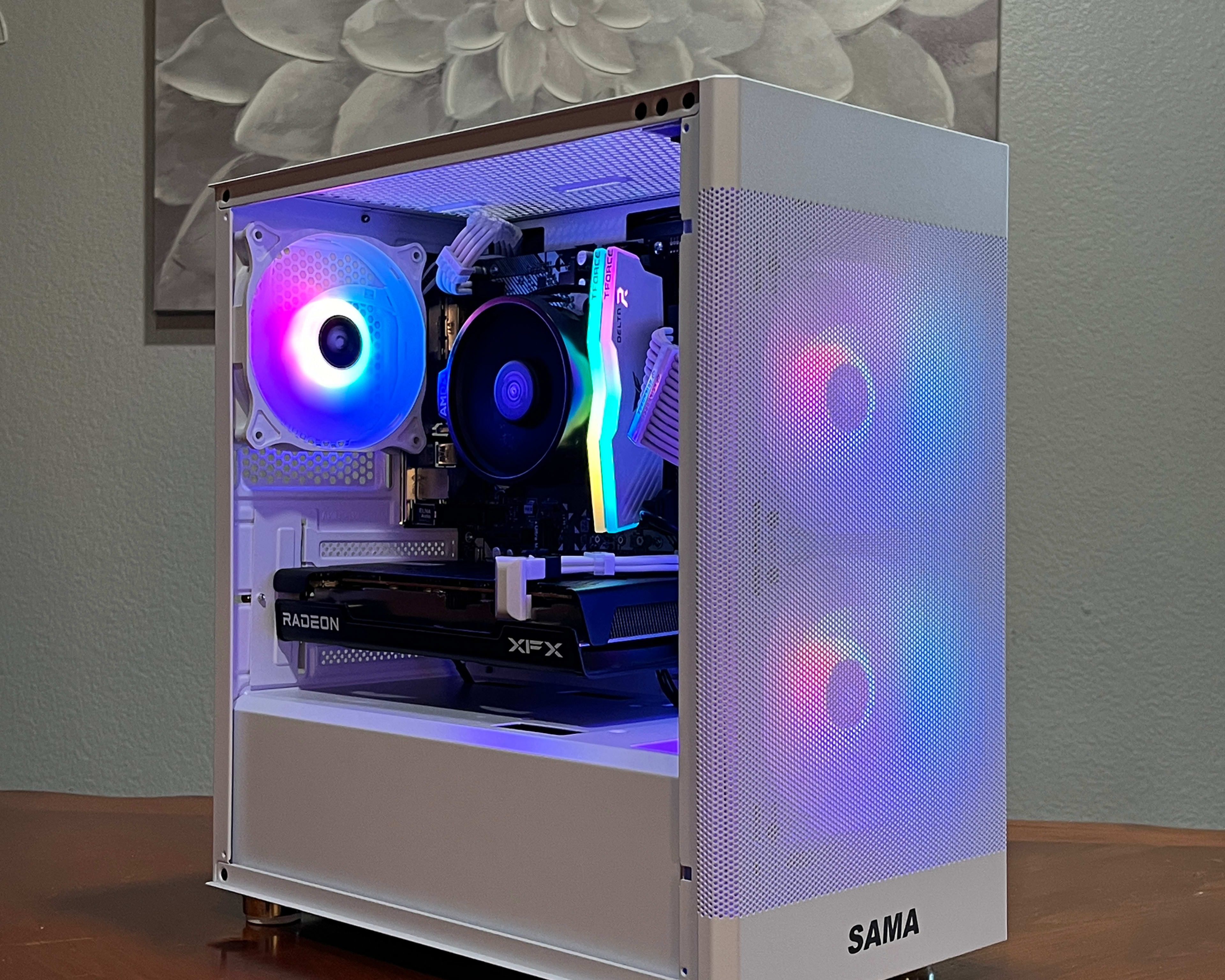 RX 6600 XT 8GB, Ryzen 5 2600, 16GB 3600MHz | White RGB Gaming Computer/PC