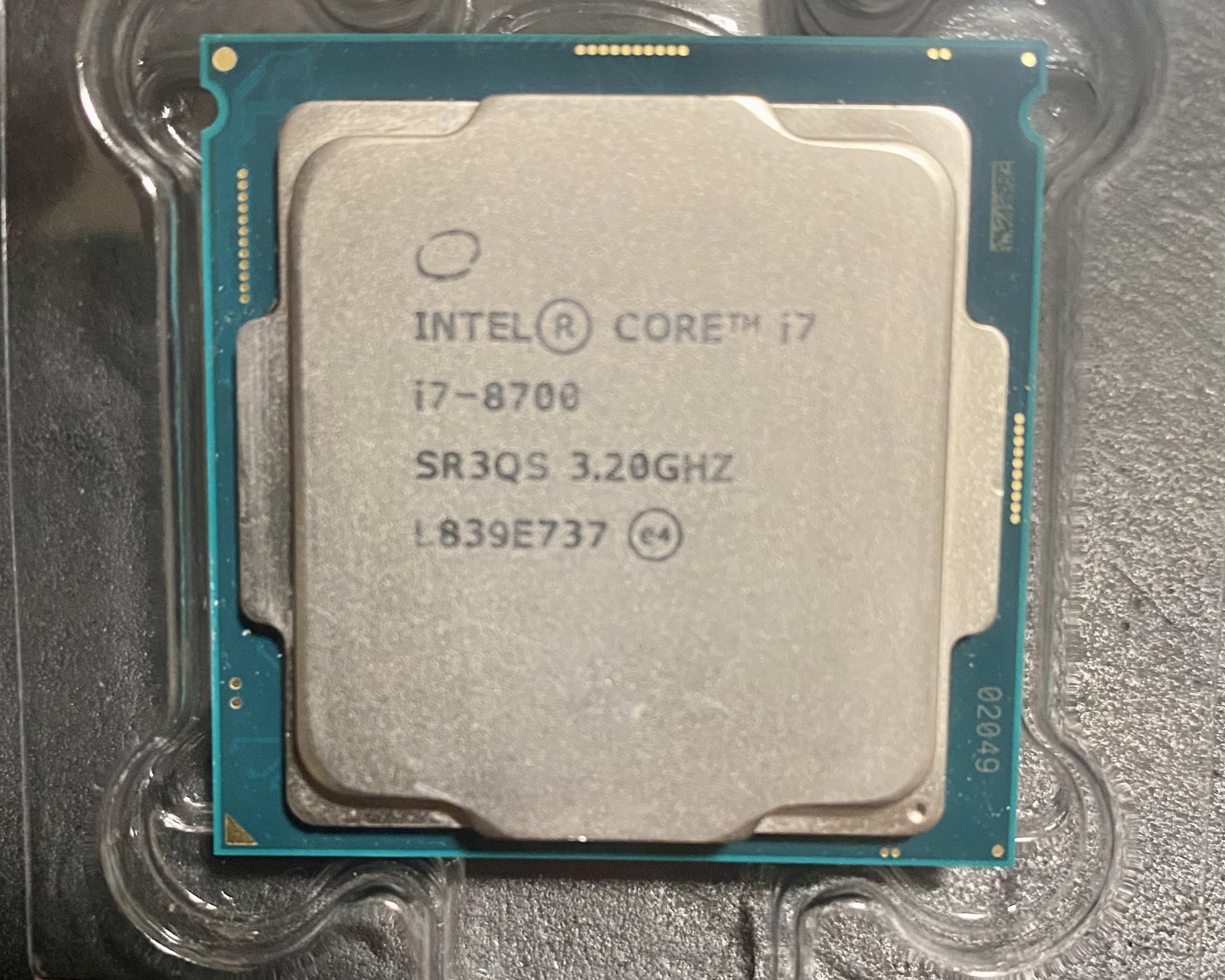 Intel i7-8700 SR3QS 3.20GHz 6 cores 12 threads