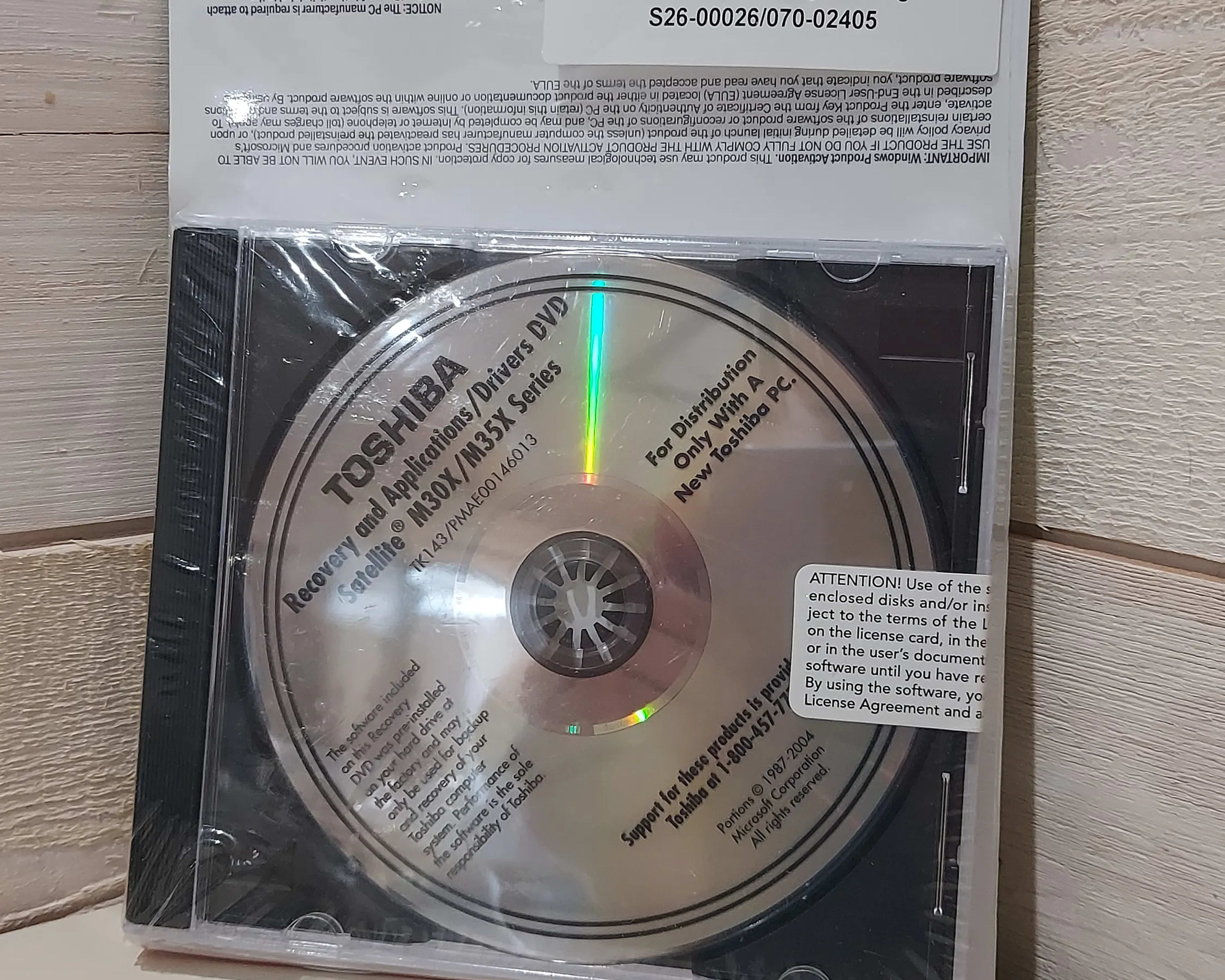 WINDOWS XP RECOVERY DVD WITH CERTIFICATE