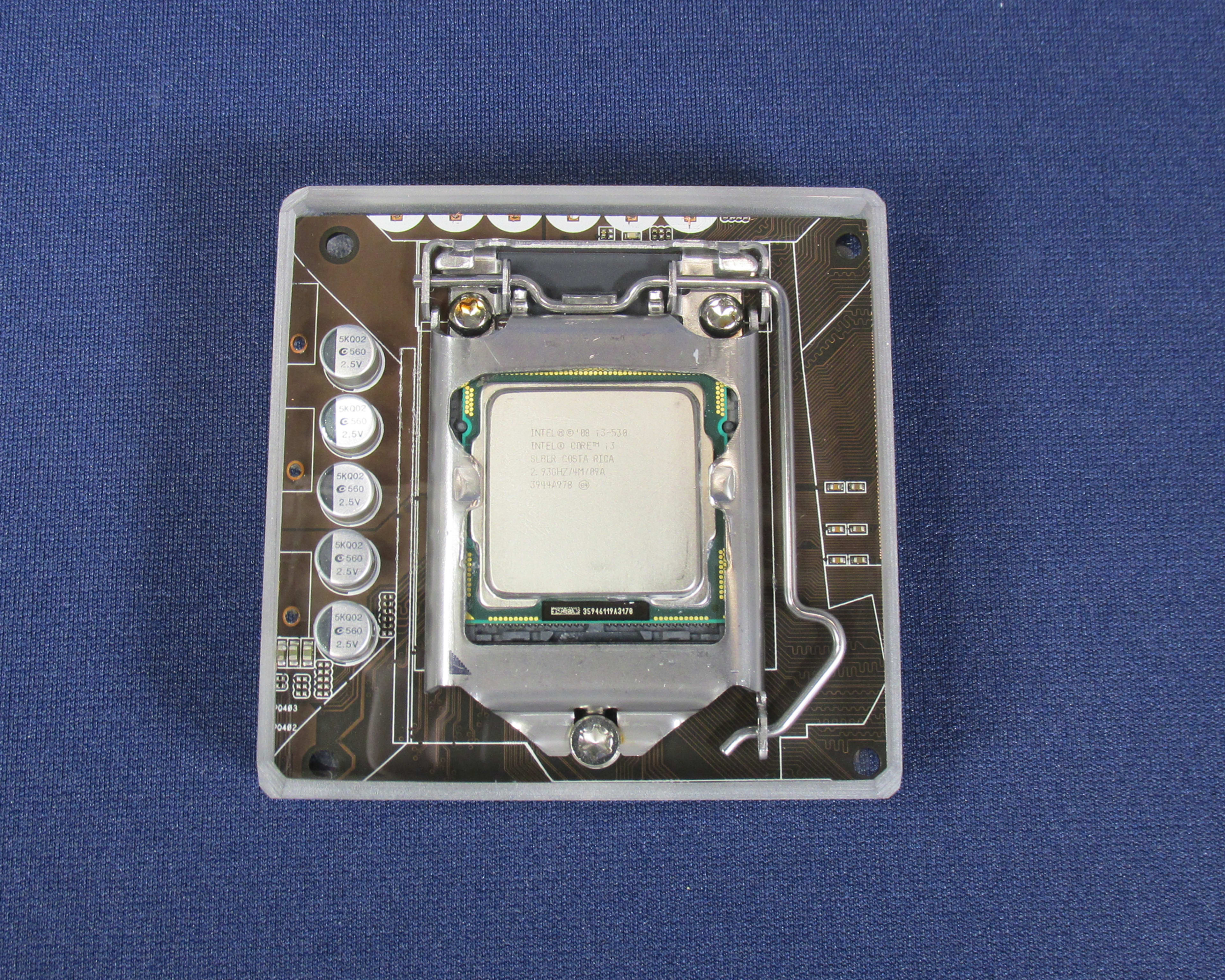 Intel Core i3-530 CPU & Motherboard - Handmade Clear Epoxy Resin Coaster With Socket 1156 CPU