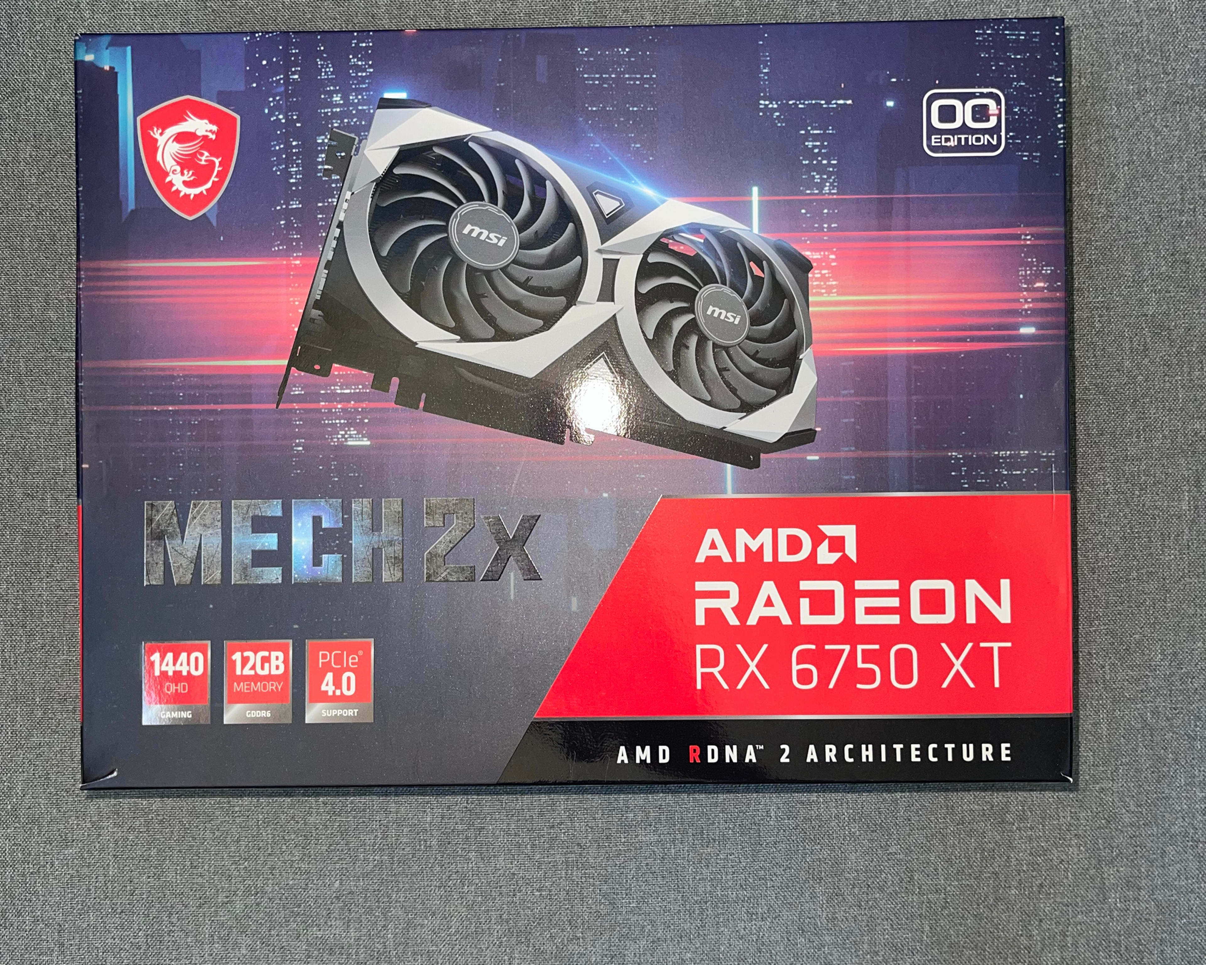 MSI AMD Radeon RX 6750 XT Mech 2X 12G OC for sale.