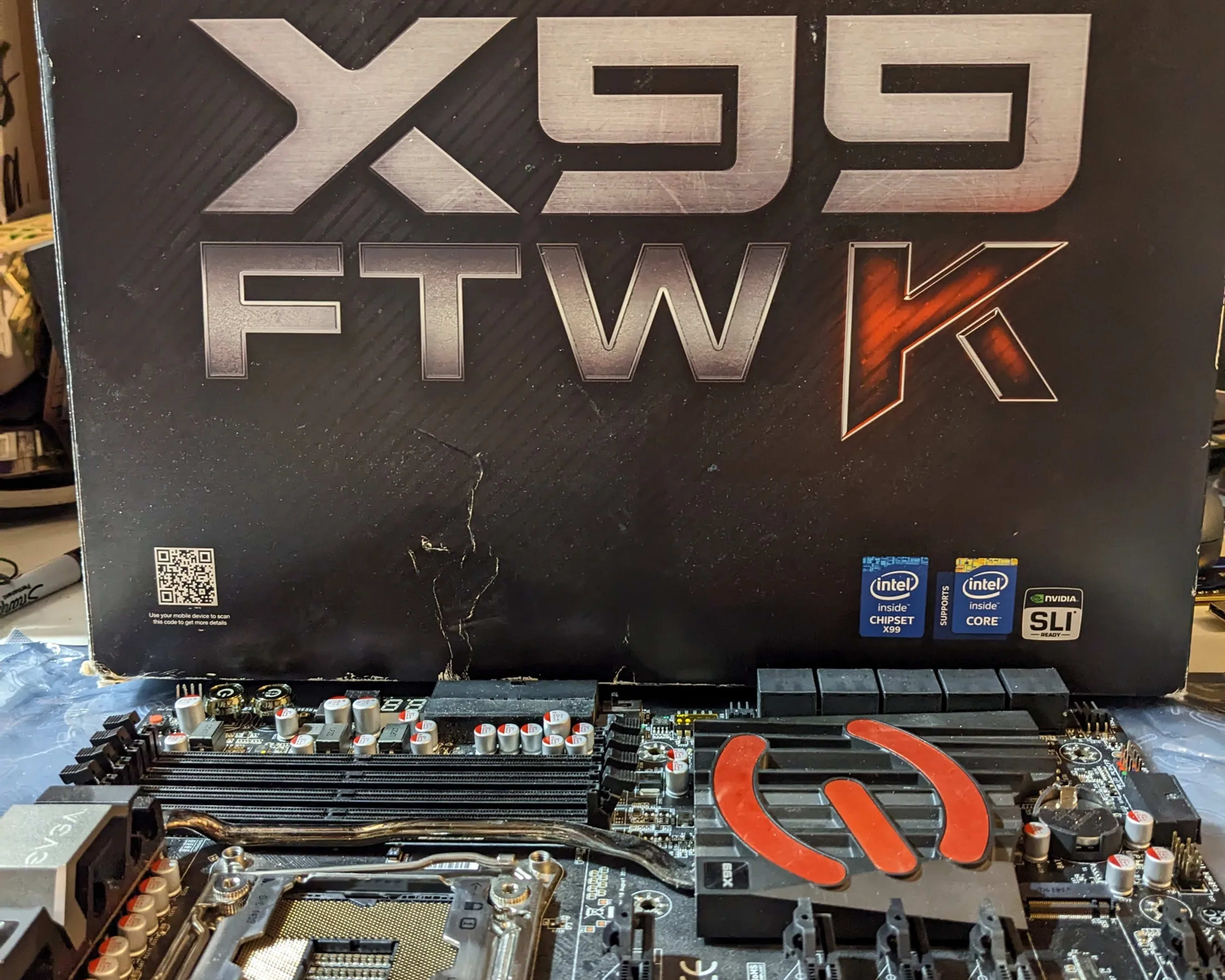 EVGA X99 FTW K Motherboard with box -Works!