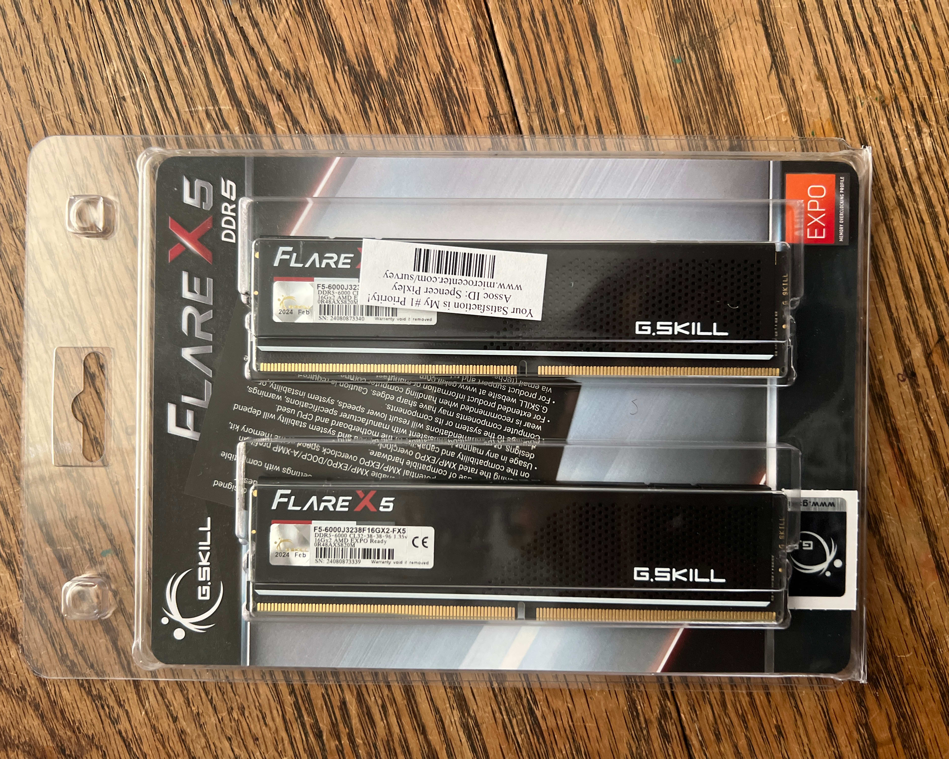 BRAND NEW UNOPENED: G.SKILL FLARE X5 32GB (2x16gb) DDR5 6000