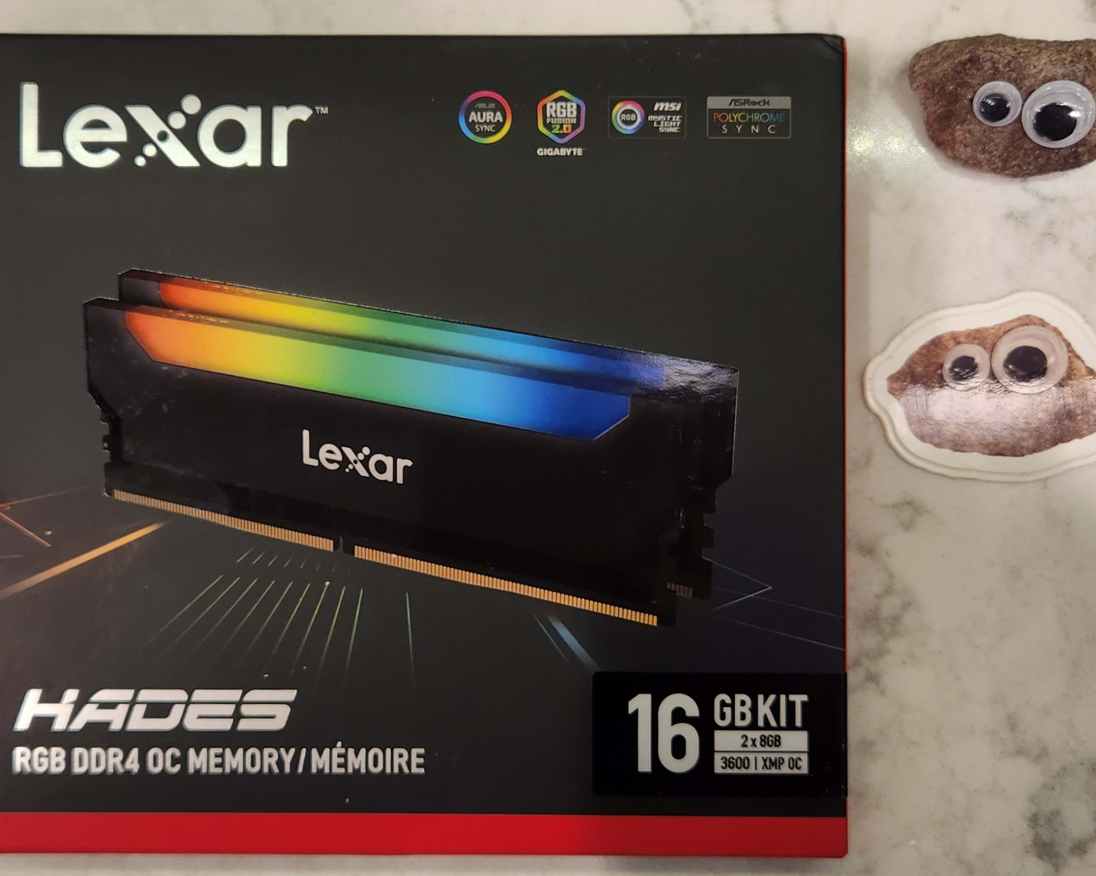 2x8GB DDR4 @ 3600C18 (Lexar Hades RGB) - BNIB