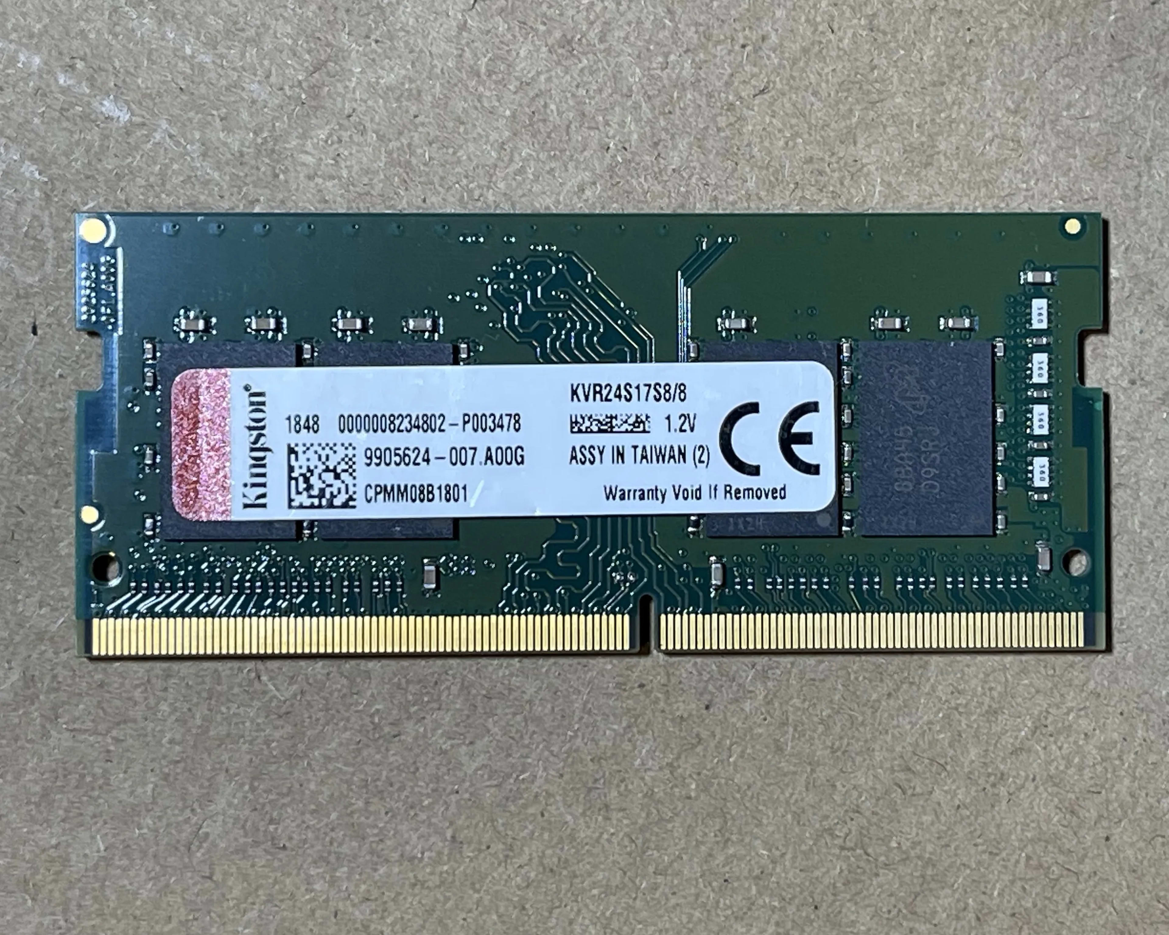 Kingston (KVR24S17S8/8) 8GB 2400Mhz DDR4 Non-ECC CL17 SODIMM