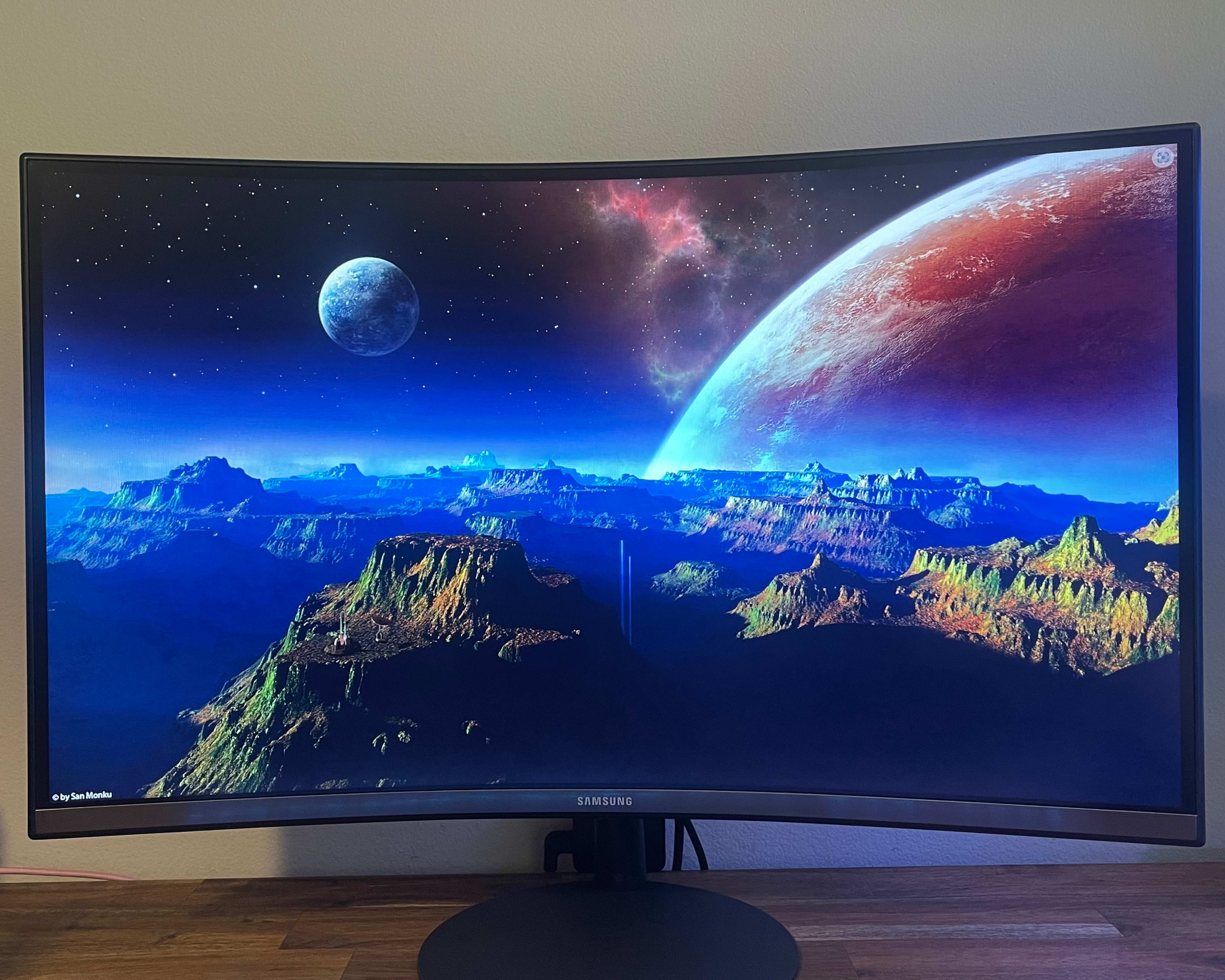 Samsung - T55 Curved Monitor, 1080P, 75hz, LC27T550FDNXZA