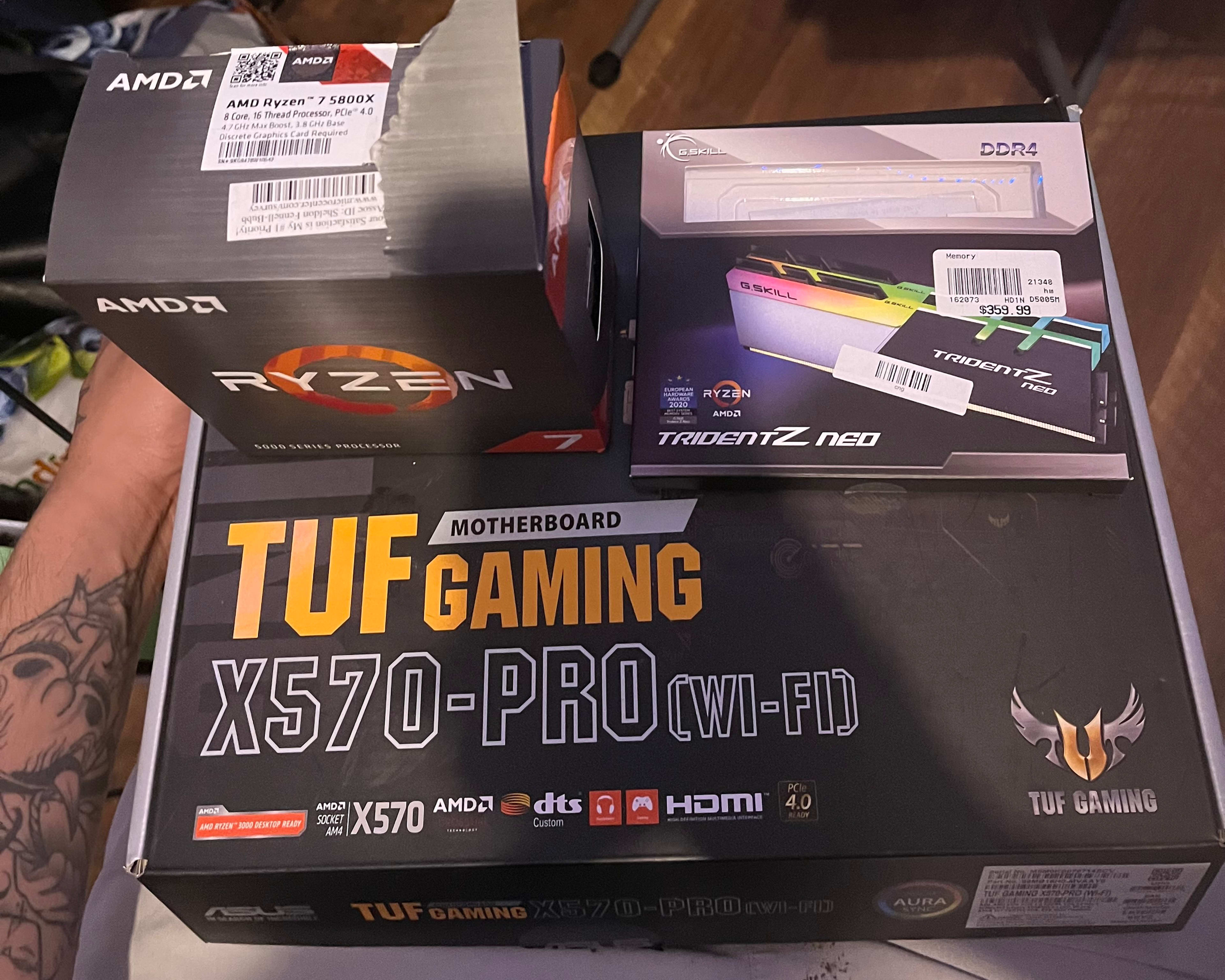 Ryzen 5 5600X + Tuf Gaming X570-PRO(Wifi) + 32 Trident Zeo RGB DDR4 3200 Combo/Bundle