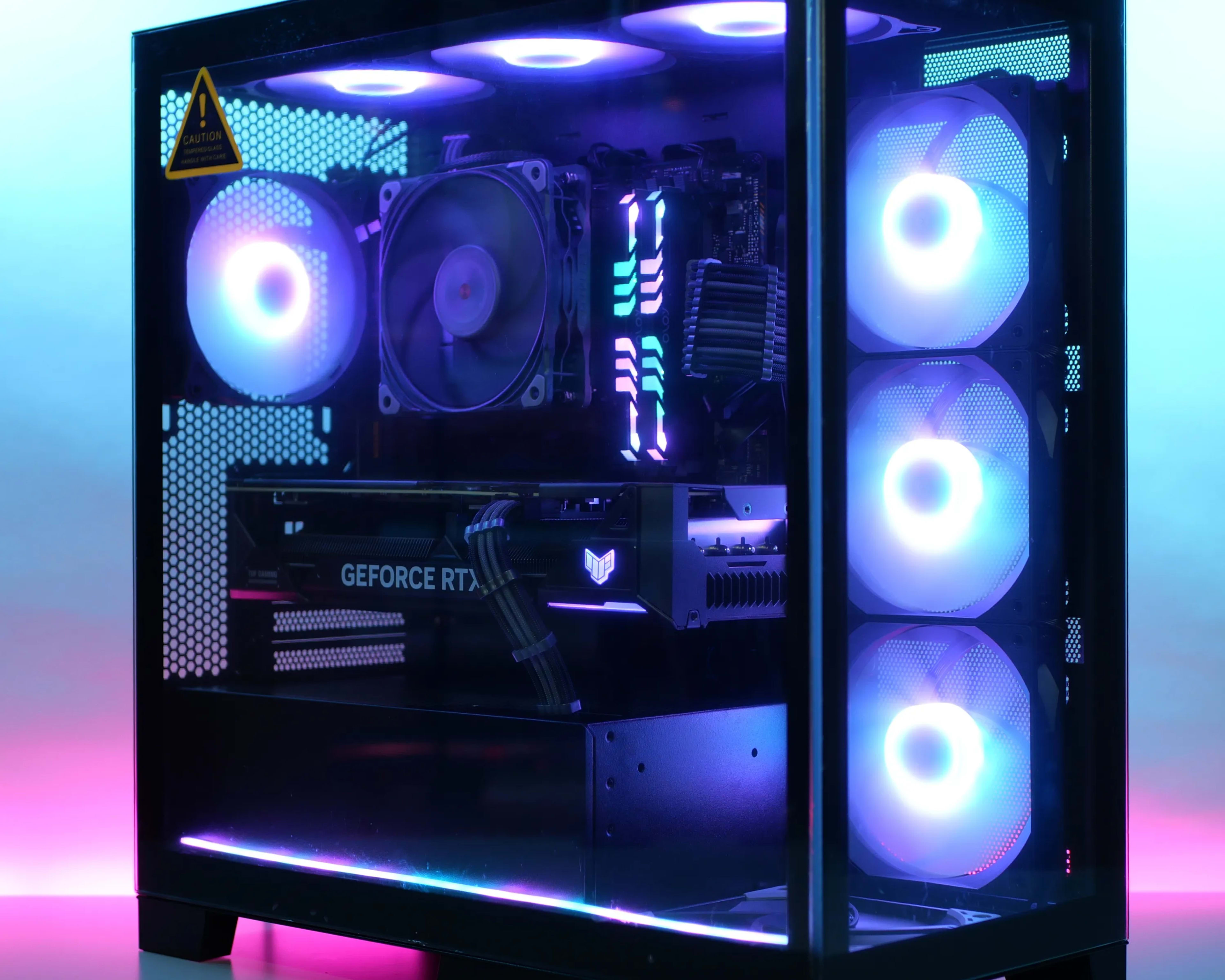 TUF Metal | RTX 4070, I5 13400F (10-core), 32gb ram Glass tower RGB PC