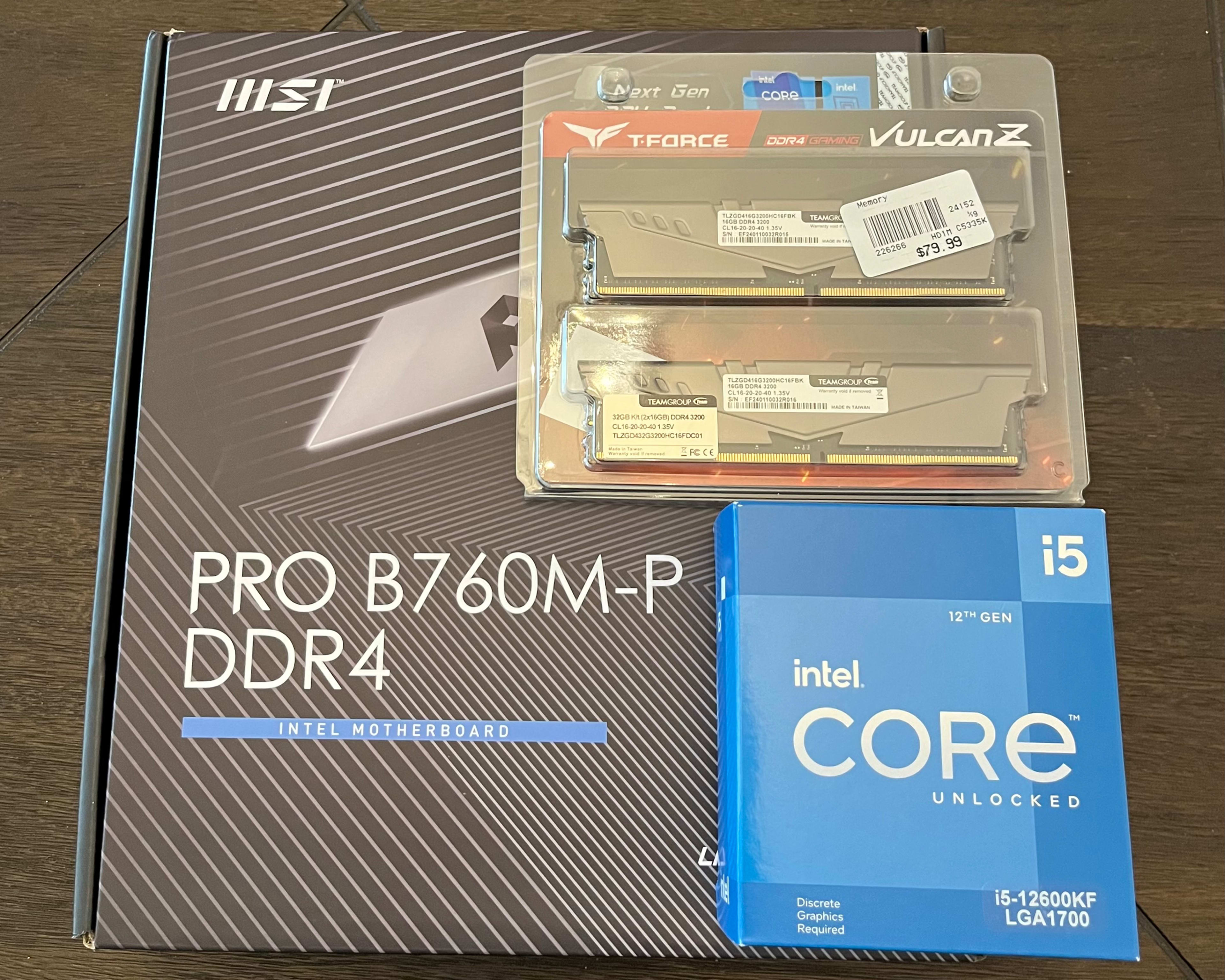 i5 12600KF/ 32GB DDR4/ B760M SEALED Combo