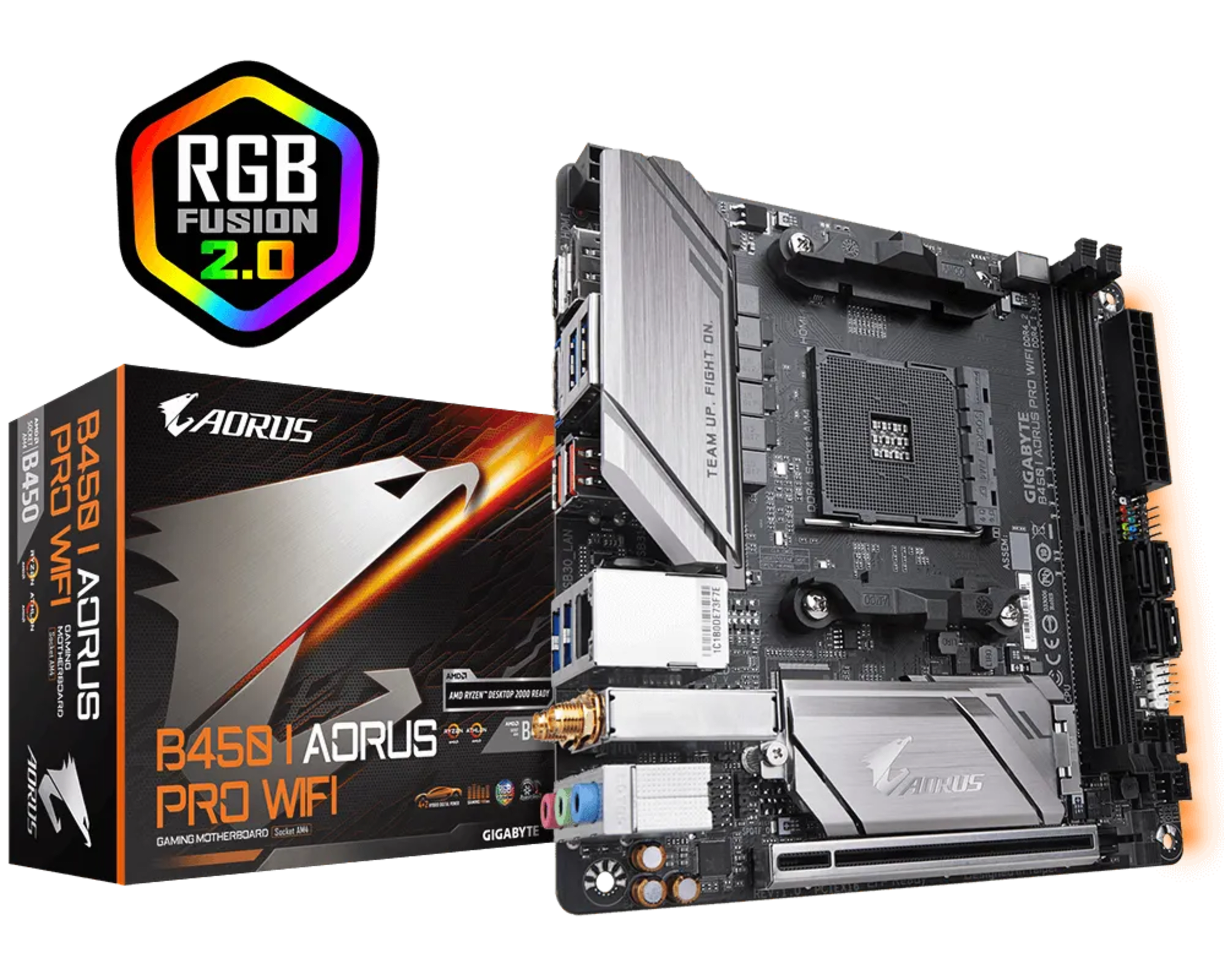 GIGABYTE B450 I AORUS PRO WIFI AM4 AMD B450 SATA 6Gb/s USB 3.1 HDMI Mini ITX AMD Motherboard