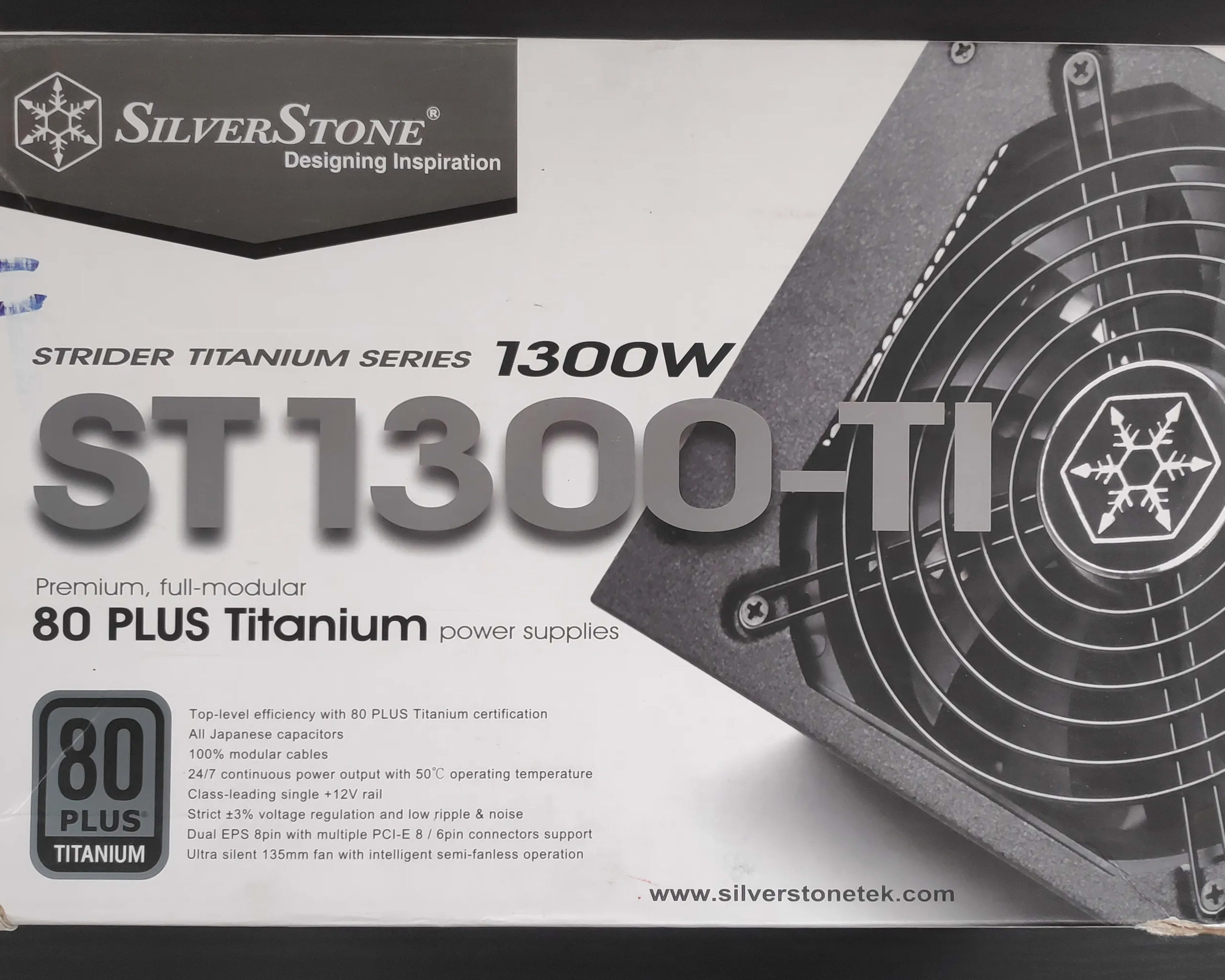 SilverStone Strider ST1300-TI, 1300W, 80 Plus Titanium Certified Fully Modular Power Supply