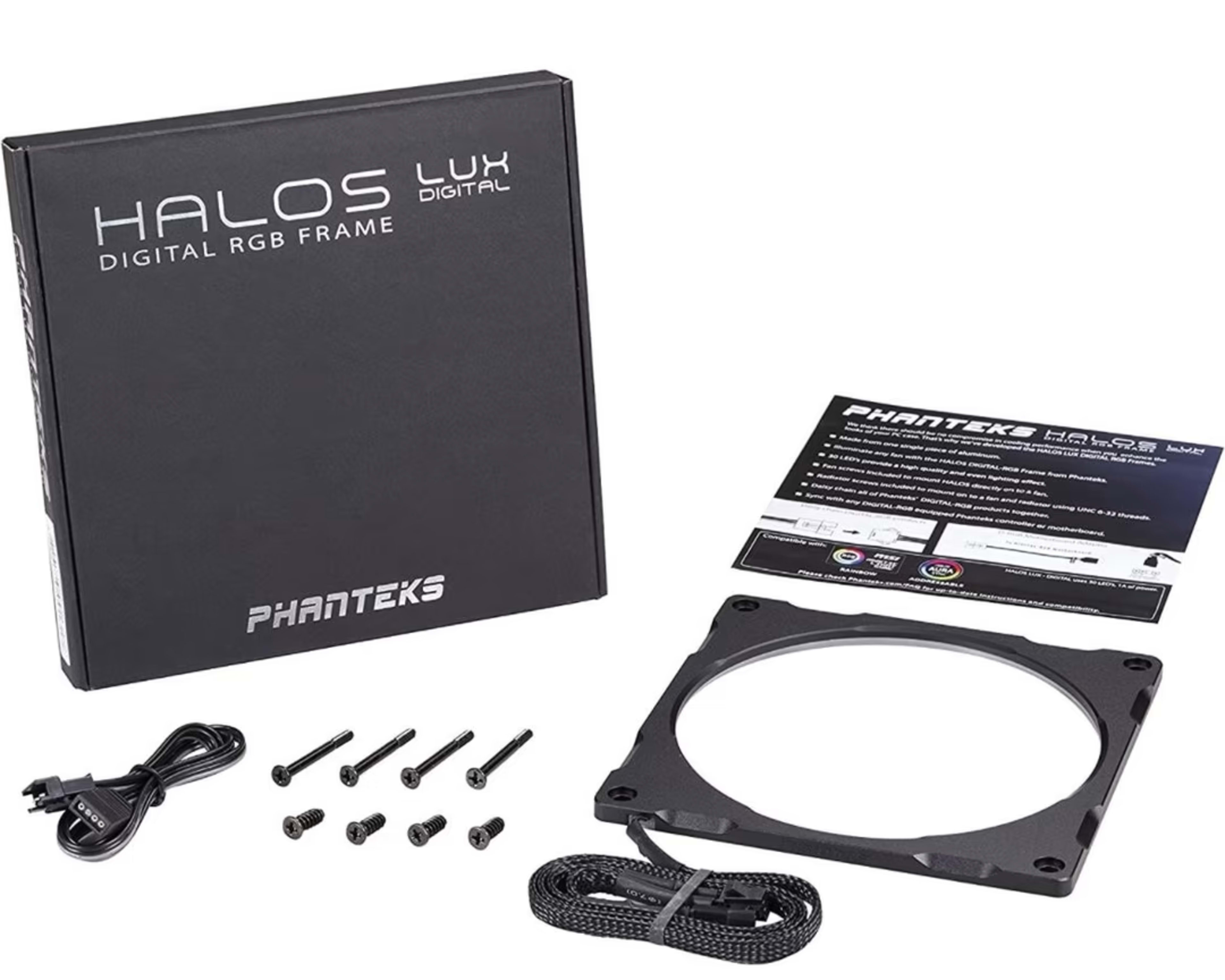 Phanteks Halos Lux Digital LED 120mm Fan Frame Alum, Black (Used, Like New)