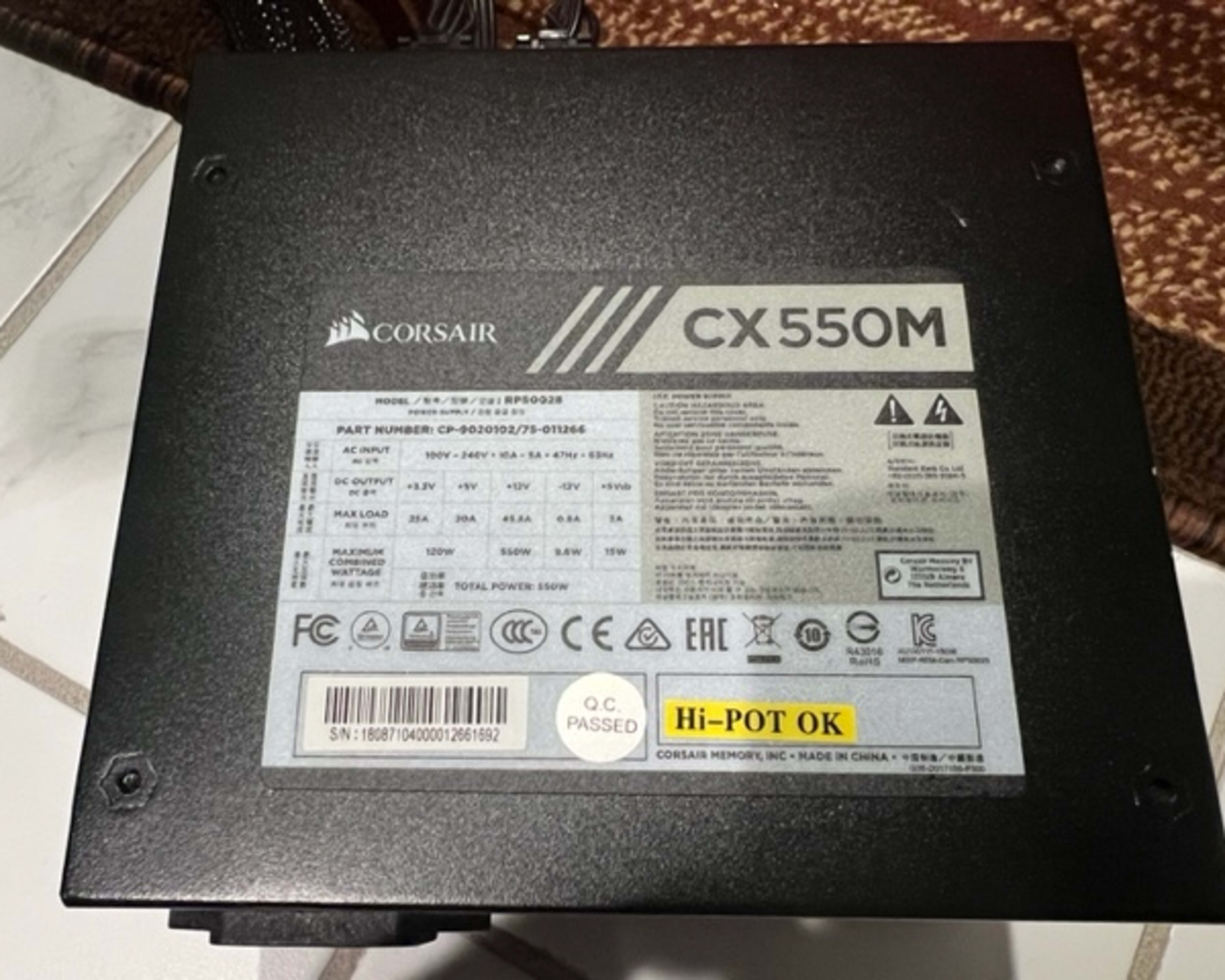 Corsair CX550M  550 WATT Semi Modular Power Supply