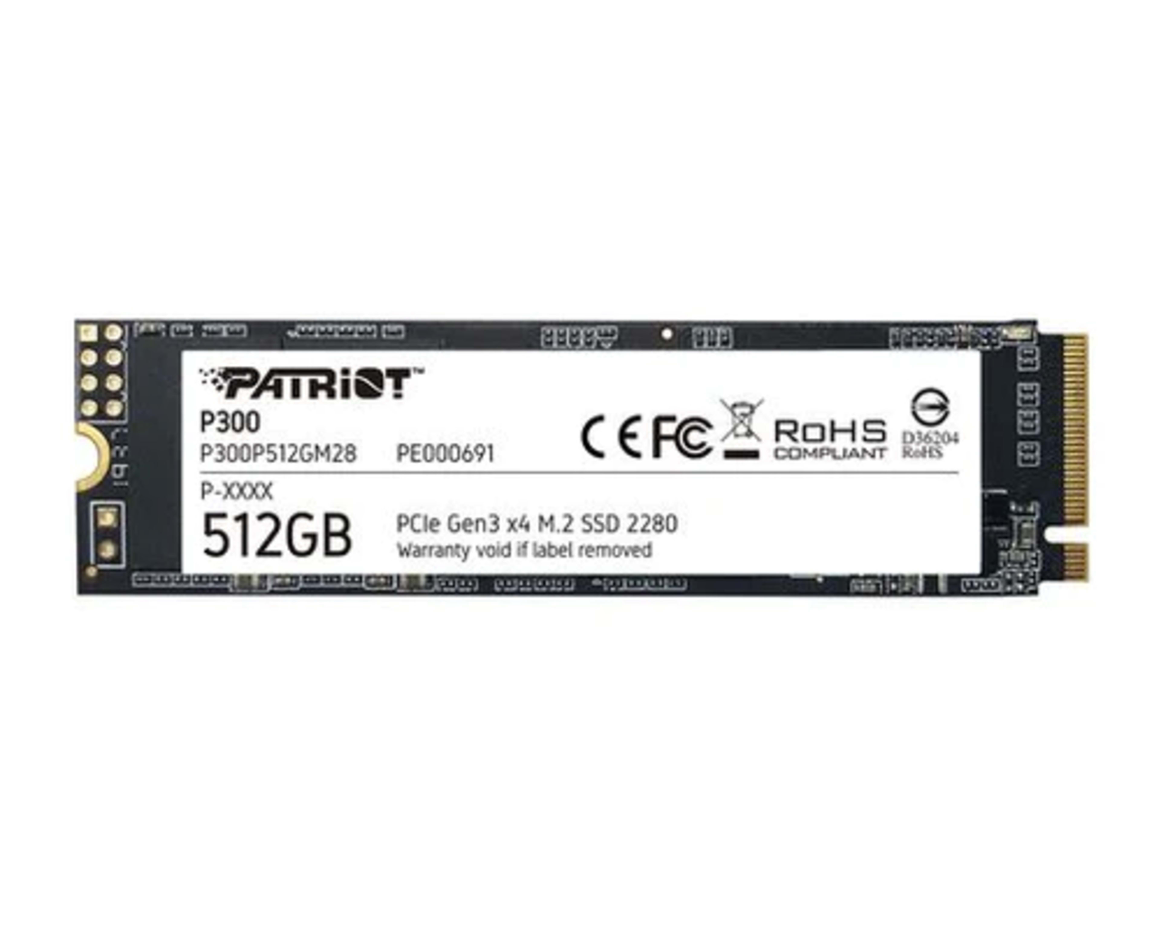 PATRIOT P300 512GB INTERNAL SSD - NVMe PCIe GEN 3x4 - M.2 2280 - SOLID STATE DRIVE